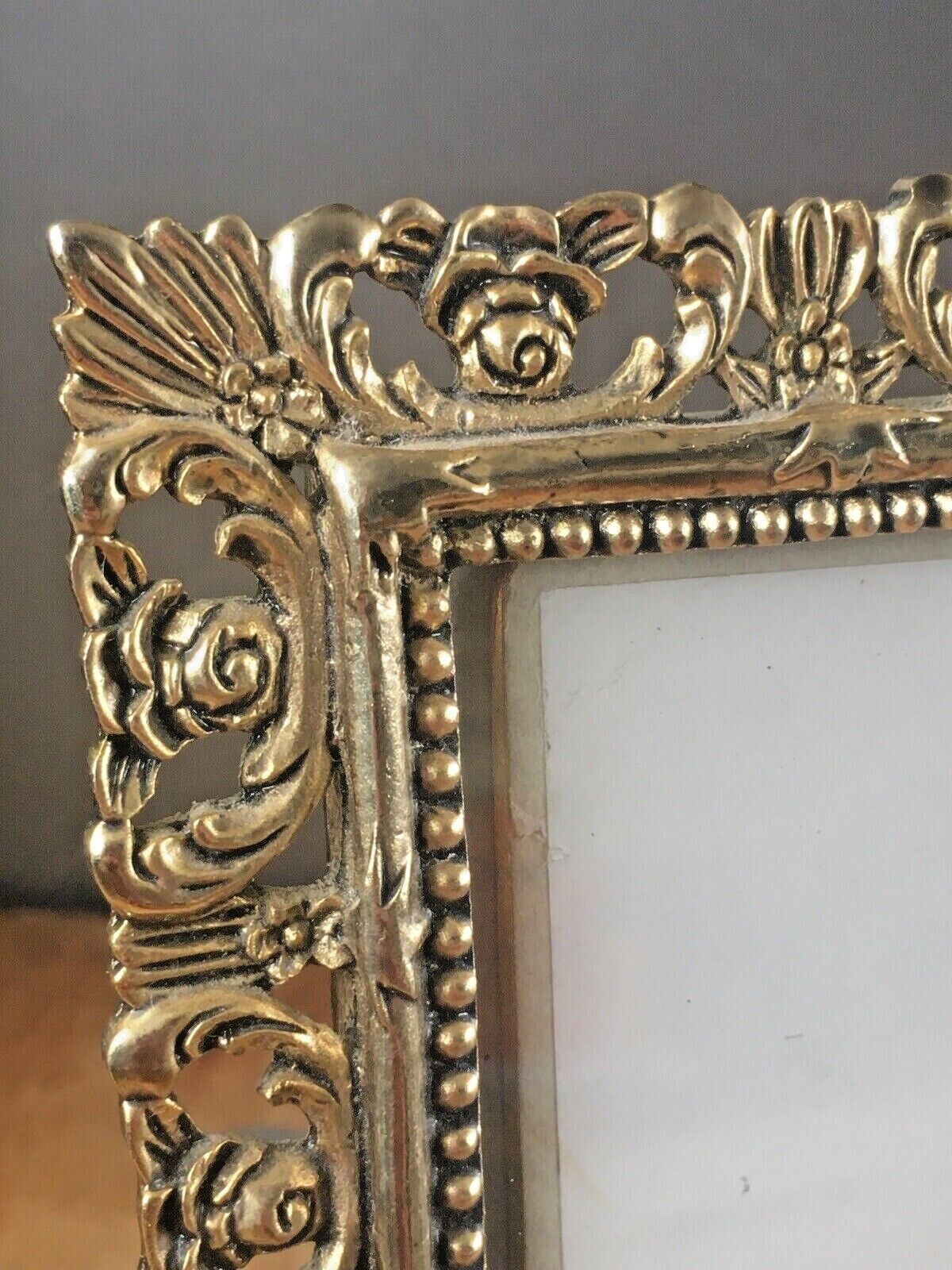 photo for sale Rare Antique Military Issue Crows Foot Ornate Brass Photo Frame Soldier Picture