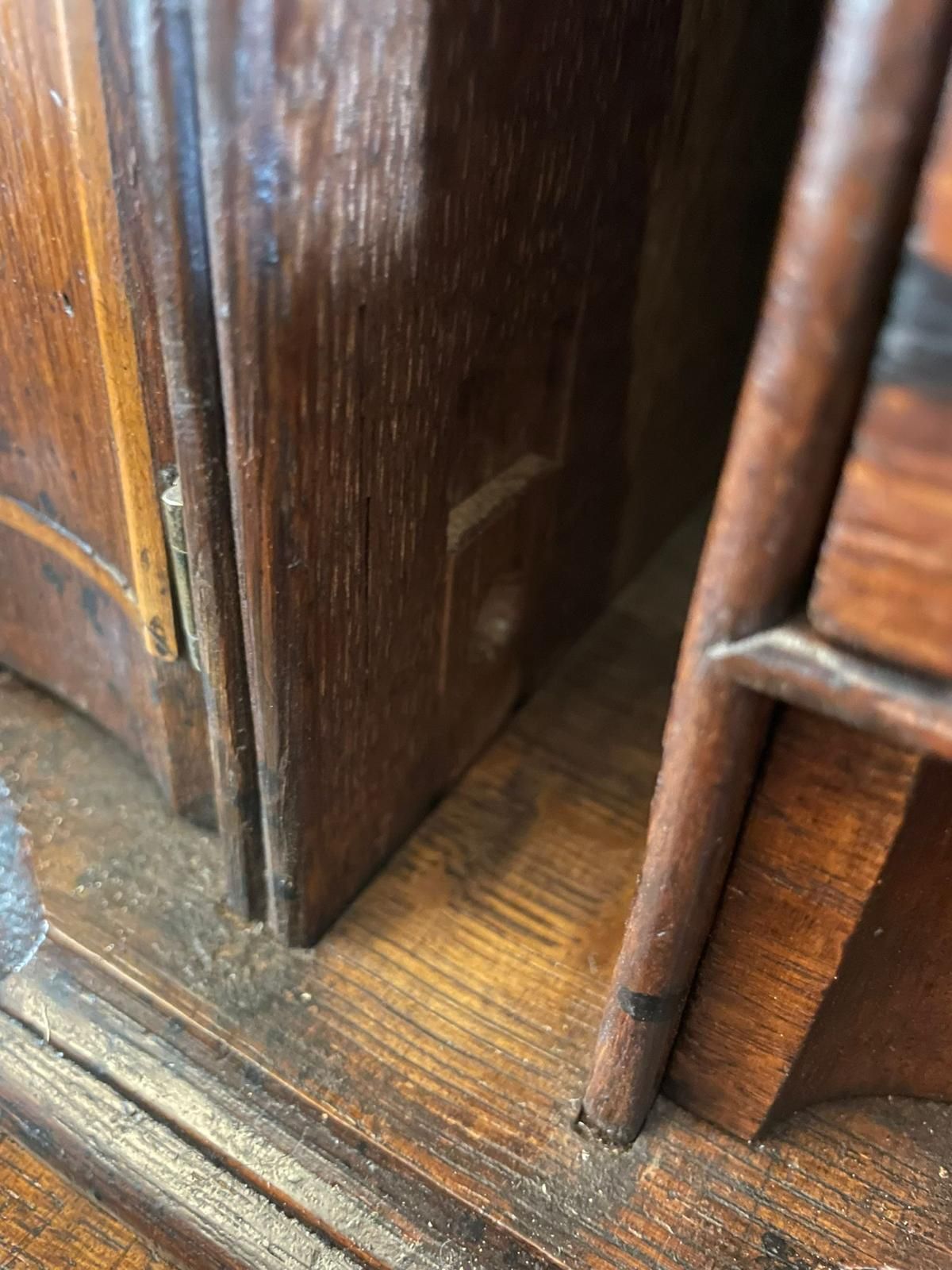 17th Century Antique Quality Oak Bureau With Outstanding Interior photo vintage