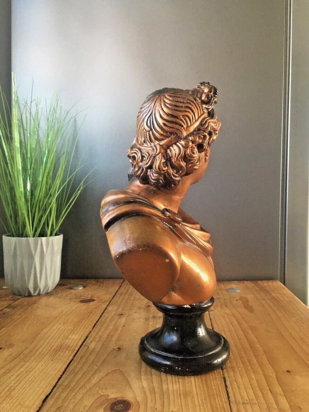 Antique Art Deco 30's Chalkware Plaster Bust Of Apollo Belvedere Greek Roman God photo buy