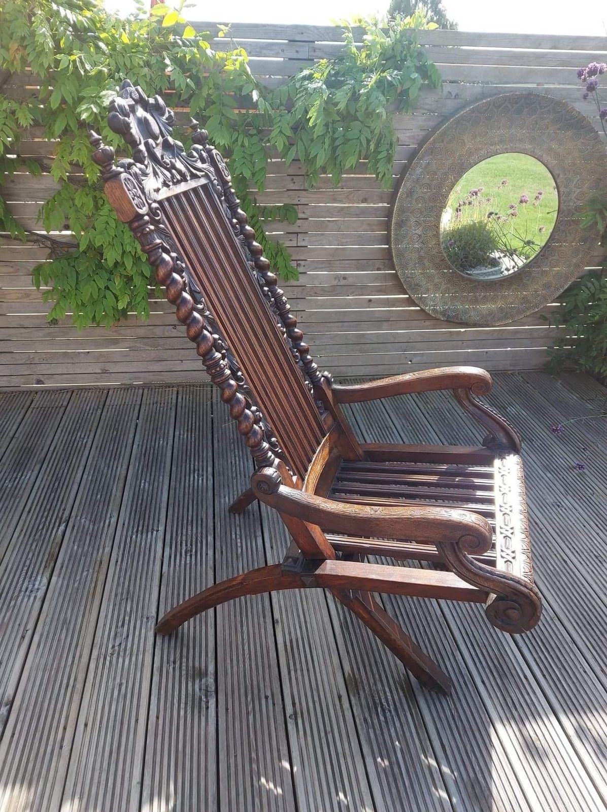 George IV 1820s Carved Military Colonels Campaign Chair. photo Furniture