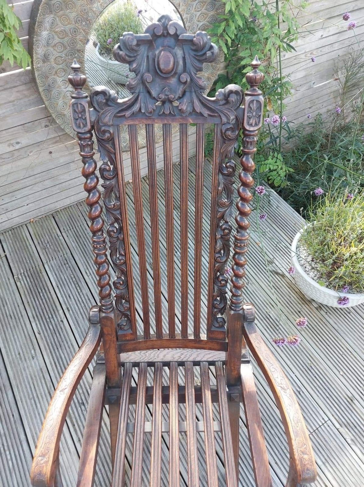 George IV 1820s Carved Military Colonels Campaign Chair. photo vintage