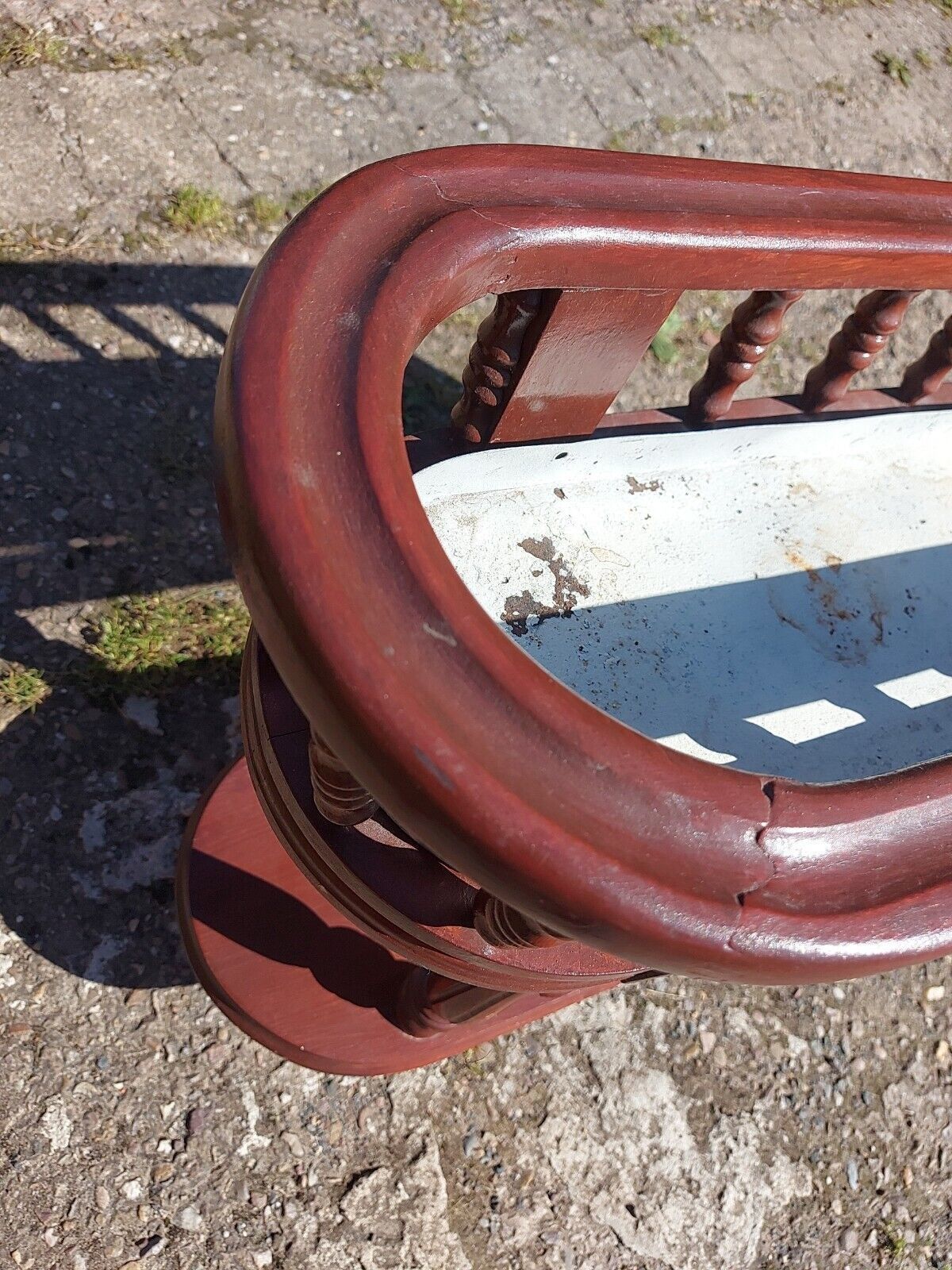 photo furniture Vintage Planter, Pot Holder,1960's, Wooden, Supported By Turned Columns & Wheels