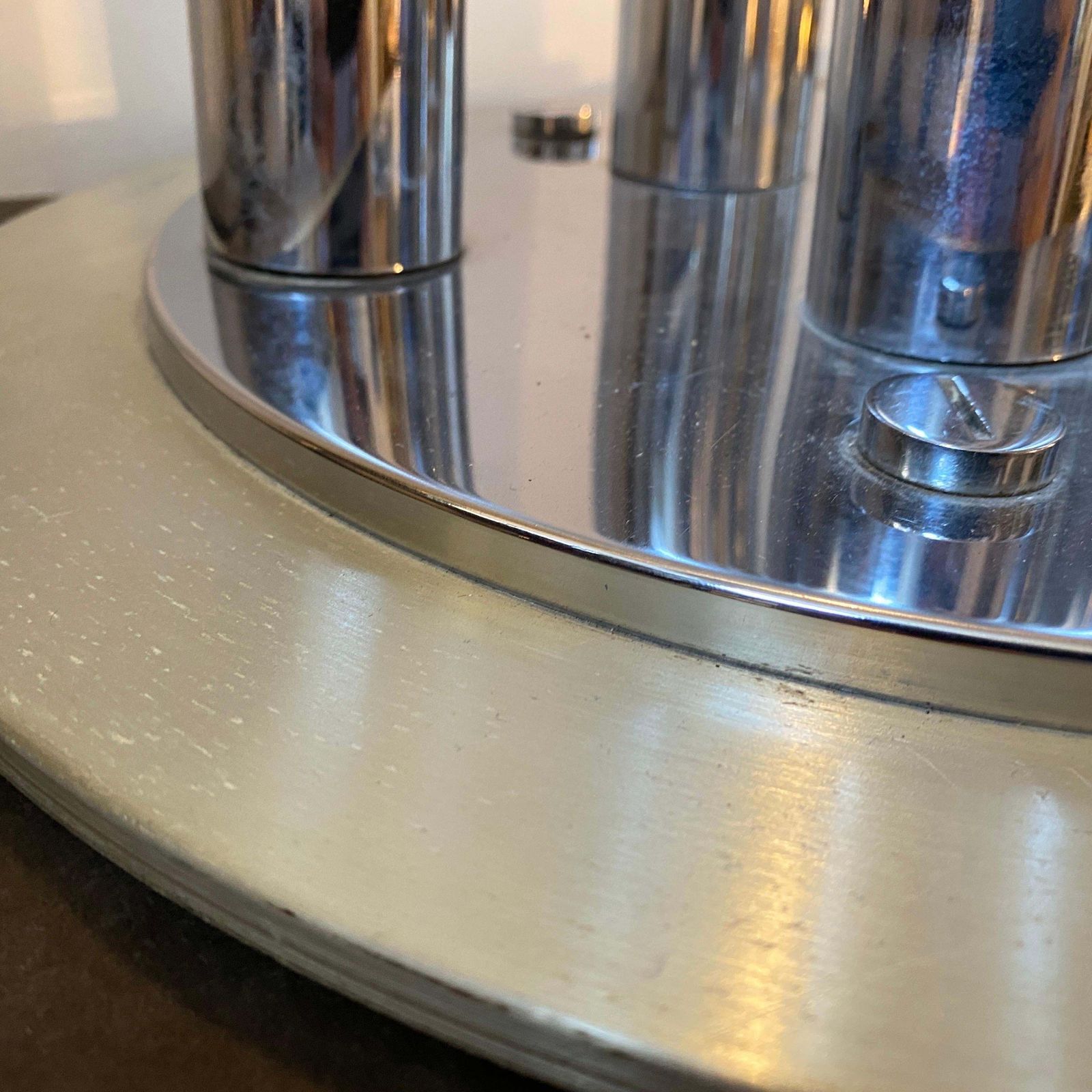 Lighting 1970s Space Age Steel And Aluminum Italian Table Lamp By Reggiani photo