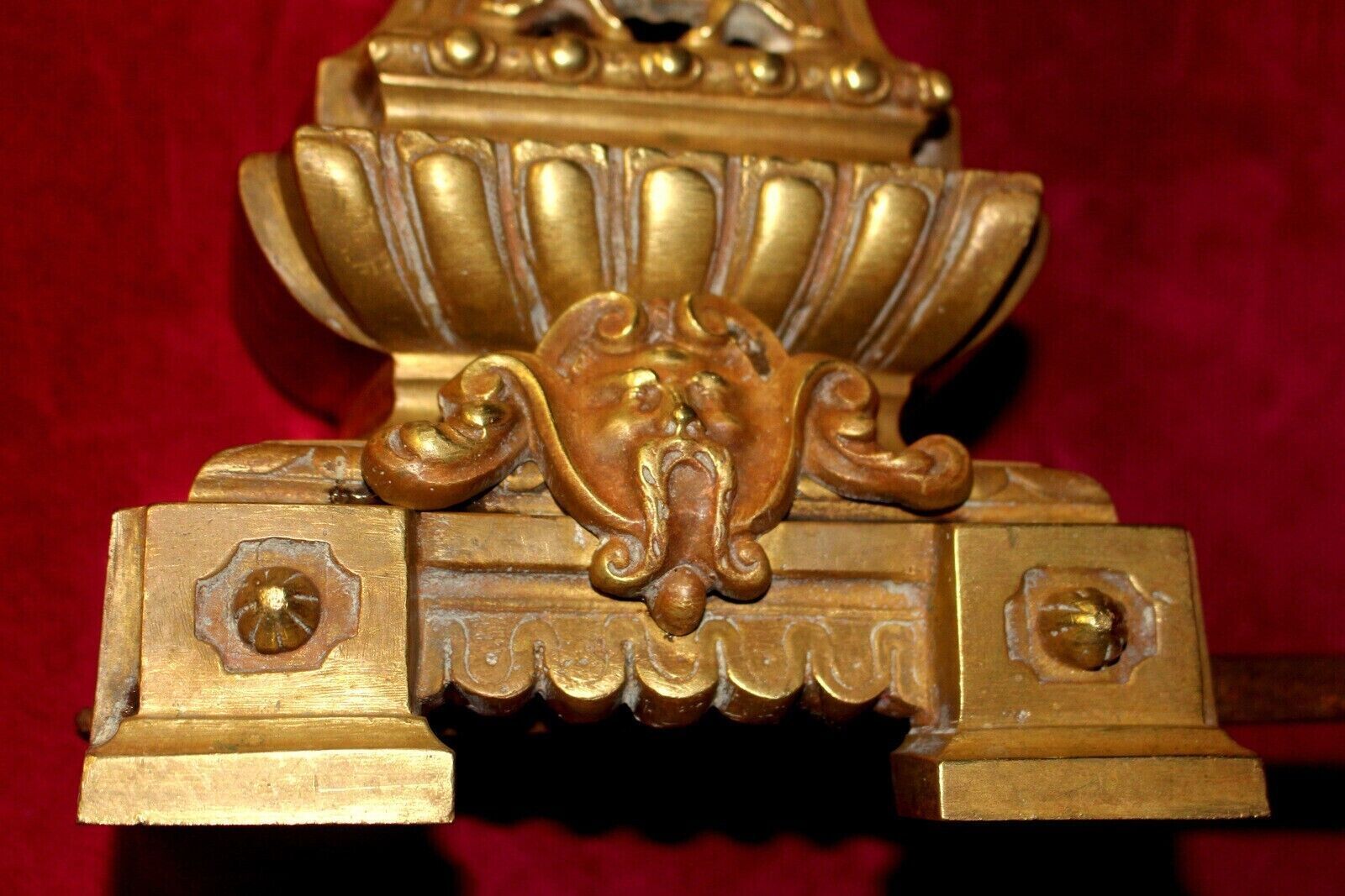 Home Fixtures Heavy Vitorian Antique French Vintage Bronze Fire Guard Fire Dog 19th C 7 Kg photo