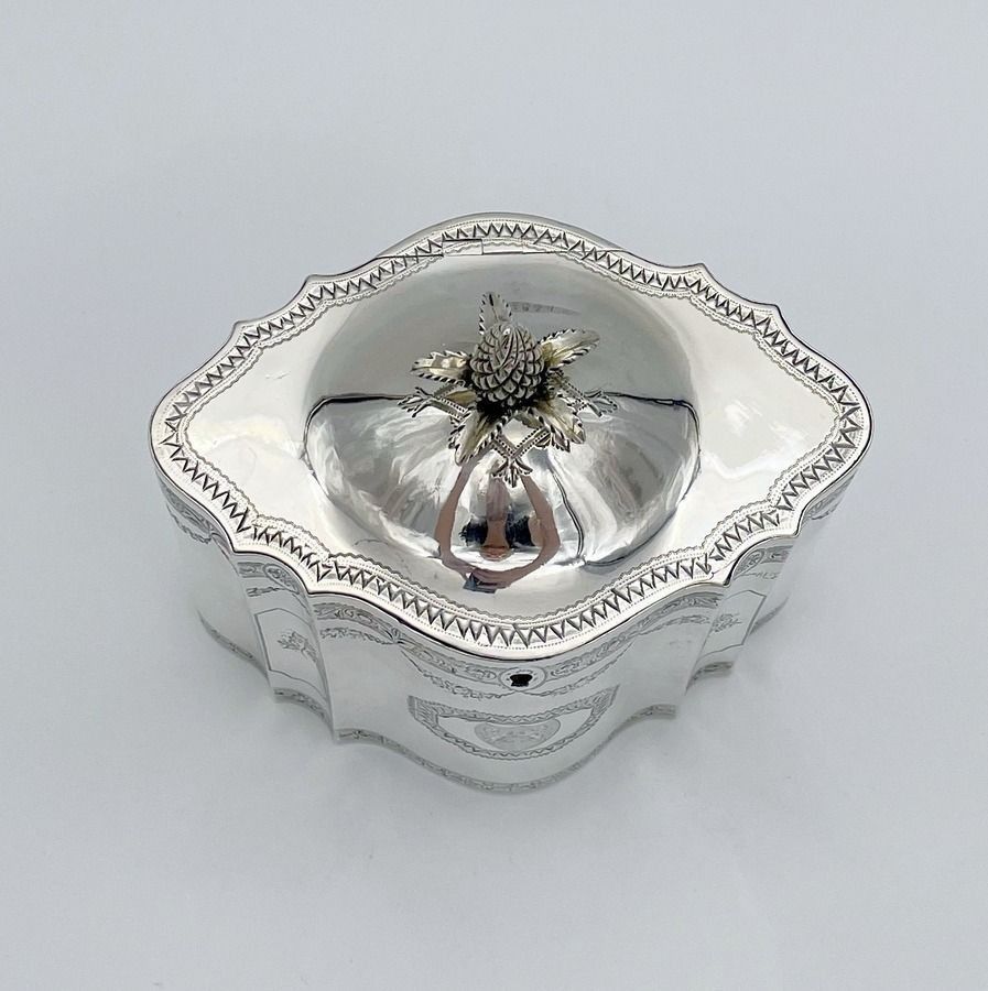 18th Century Antique George III Silver Tea Caddy London 1795 Thomas Shepherd