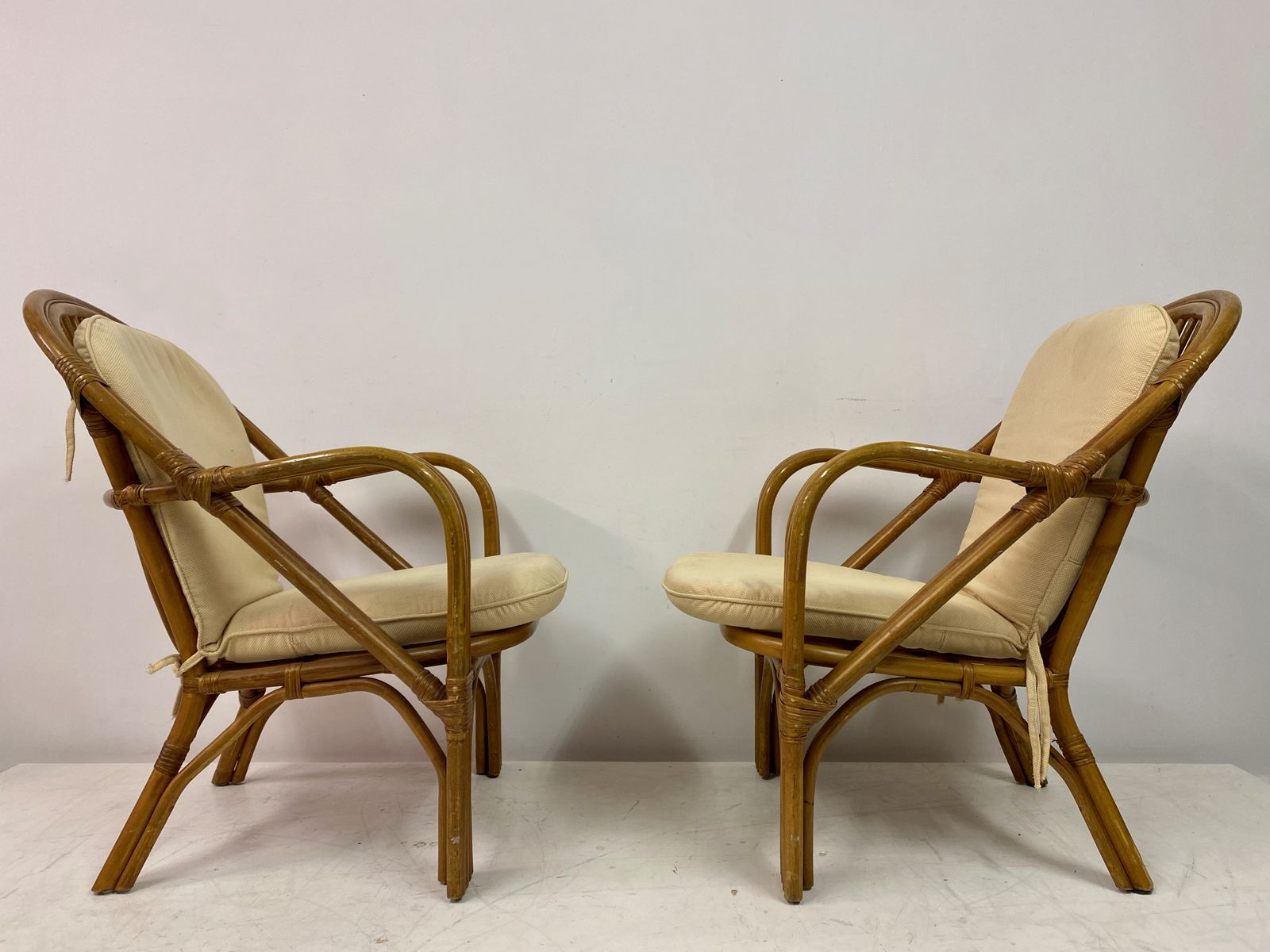 Pair Of 1970s Italian Bamboo Armchairs photo furniture