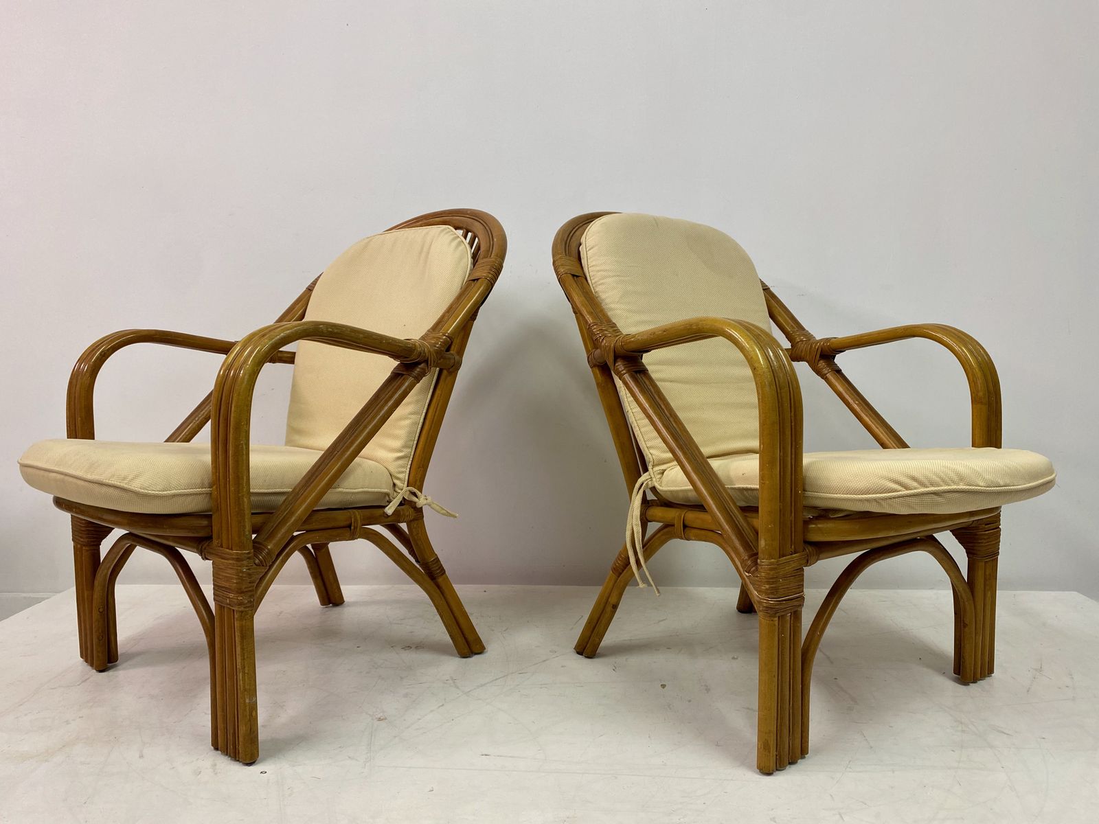 Pair Of 1970s Italian Bamboo Armchairs photo 795.0