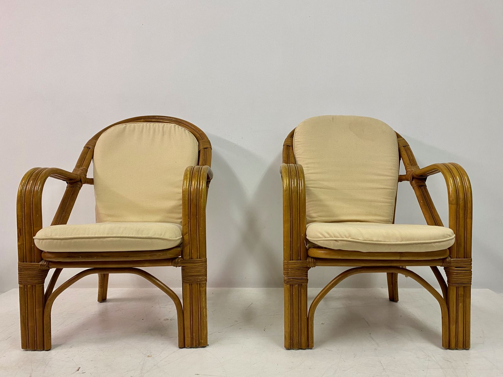 795.0 Pair Of 1970s Italian Bamboo Armchairs photo