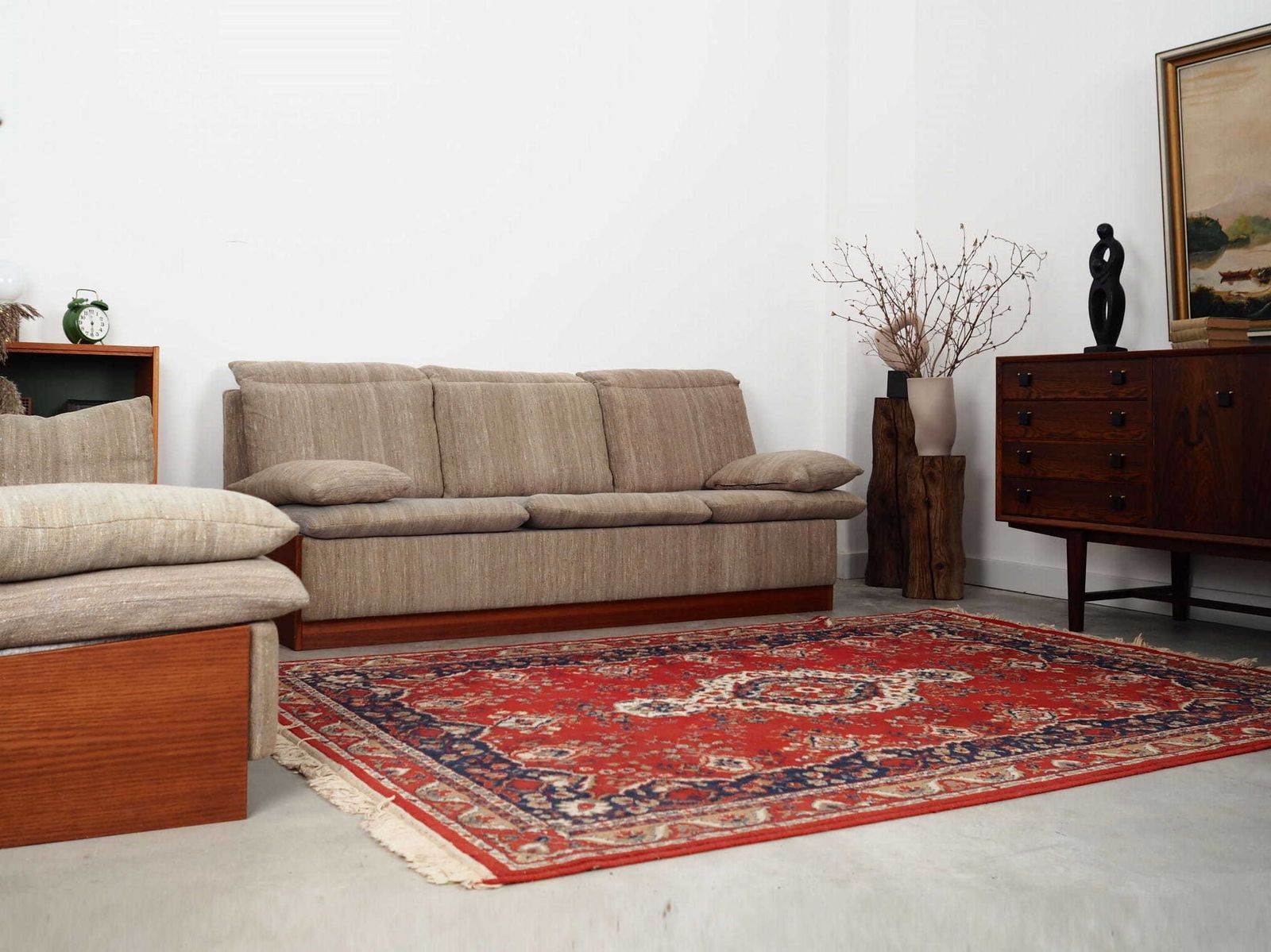 photo vinterior Teakhouten Bank, Deens Design, Jaren 1970, Productie: Denemarken