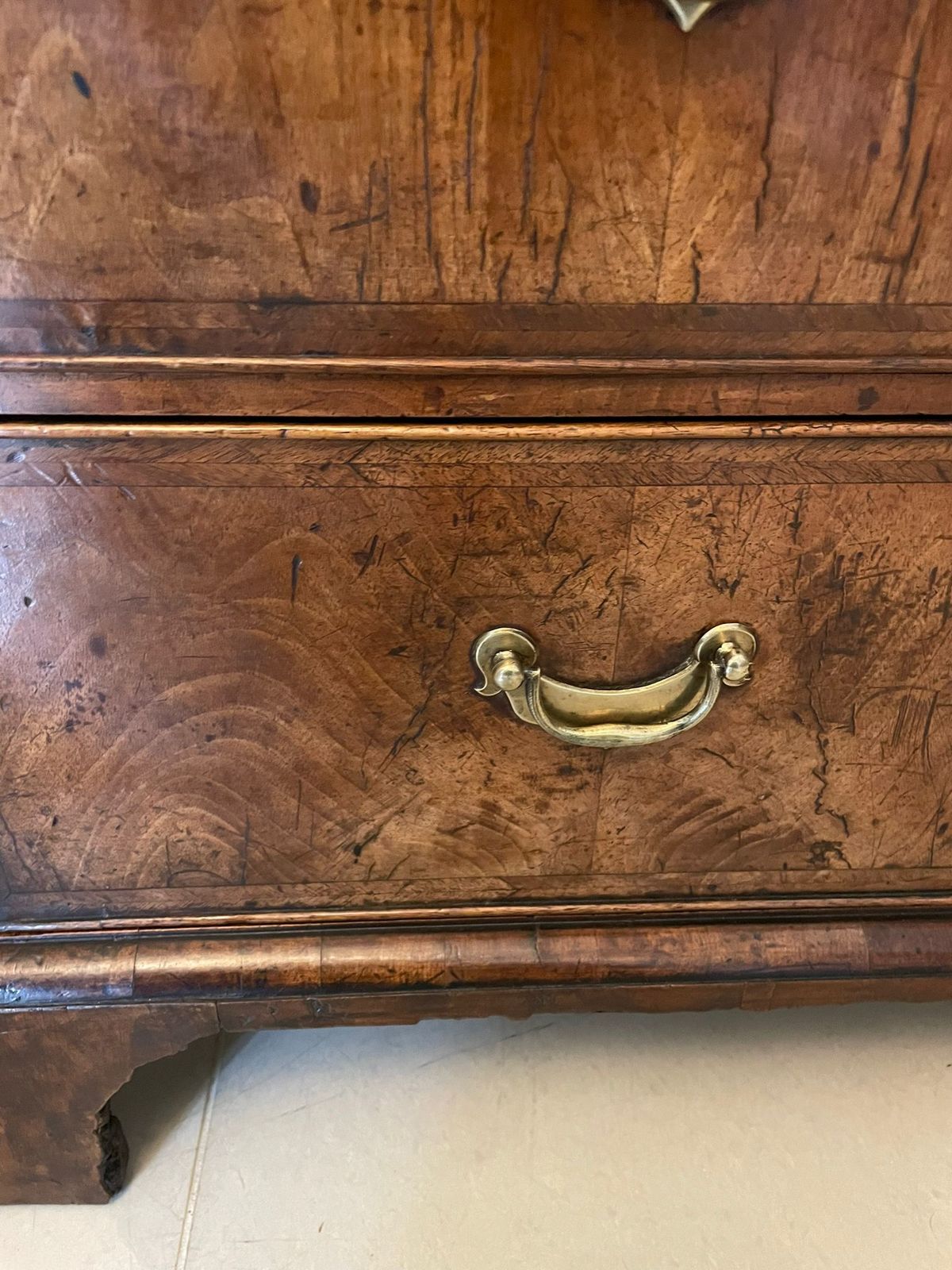photo for sale Outstanding Original Antique Quality Figured Walnut Chest Of Drawers