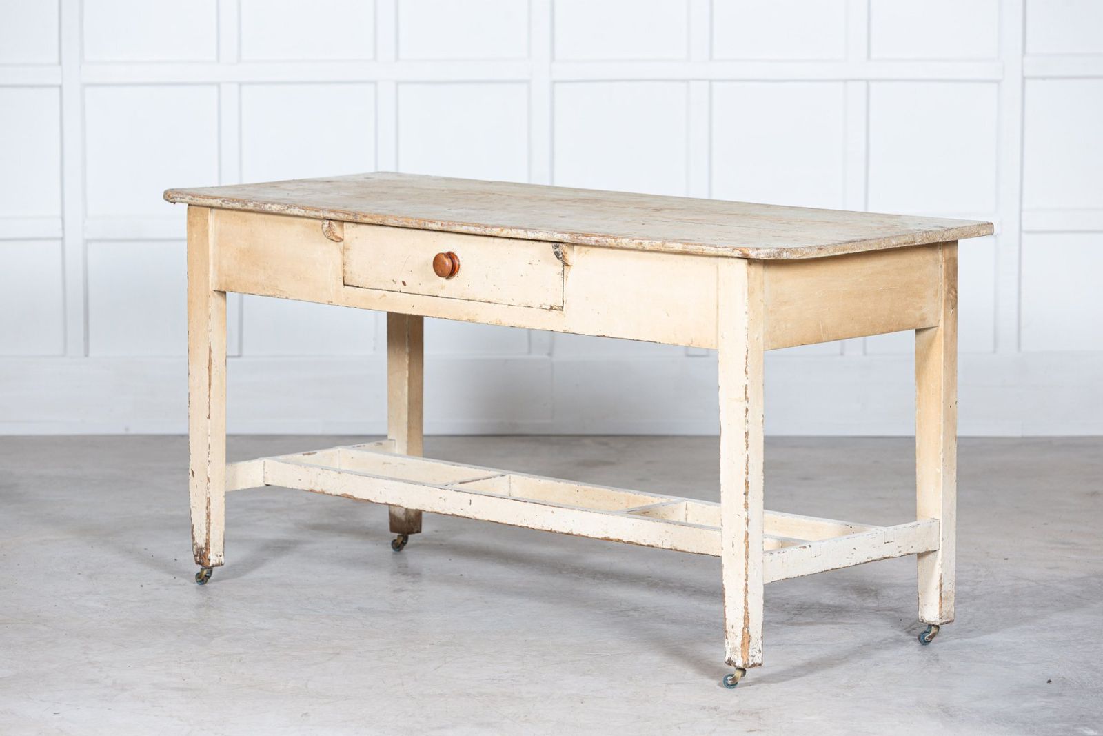 19thc Irish Painted Vernacular Pine Farmhouse Table photo for sale
