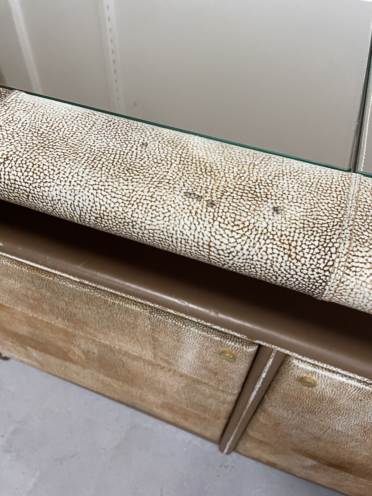 photo buy Suede Leather Sideboard 'Bogo' By Carlo Bartoli For Rossi Di Albizzate, Italy 1980s