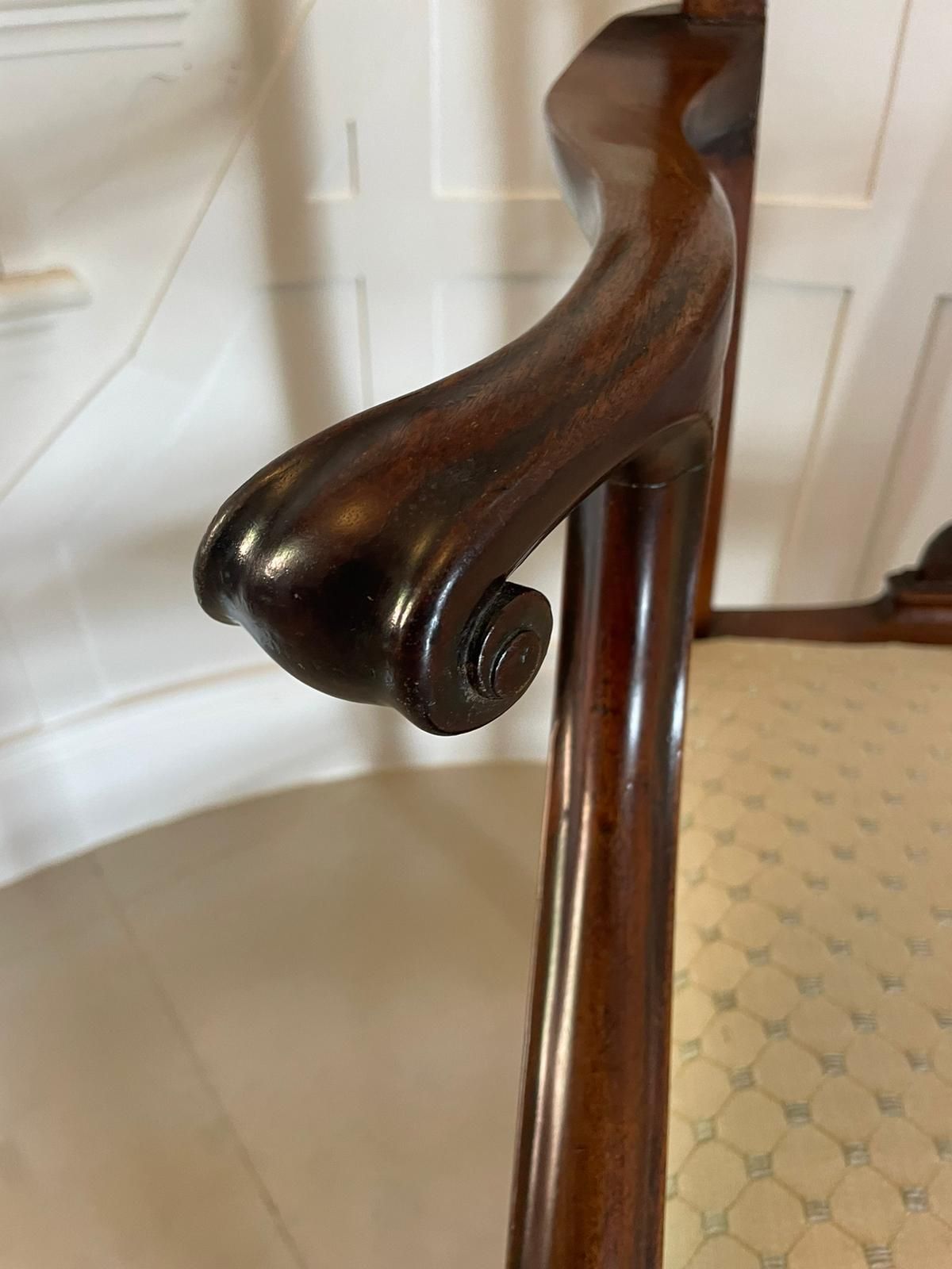 1595.0 Antique Carved Mahogany Desk Chair photo