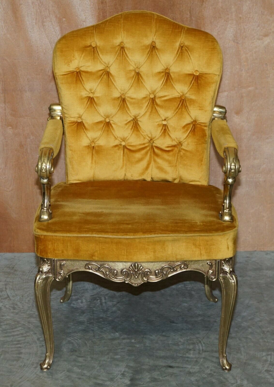 Pair Of 1960's Brass Framed Hollywood Regency Style Orsenigo Italy Armchairs photo 1500.0
