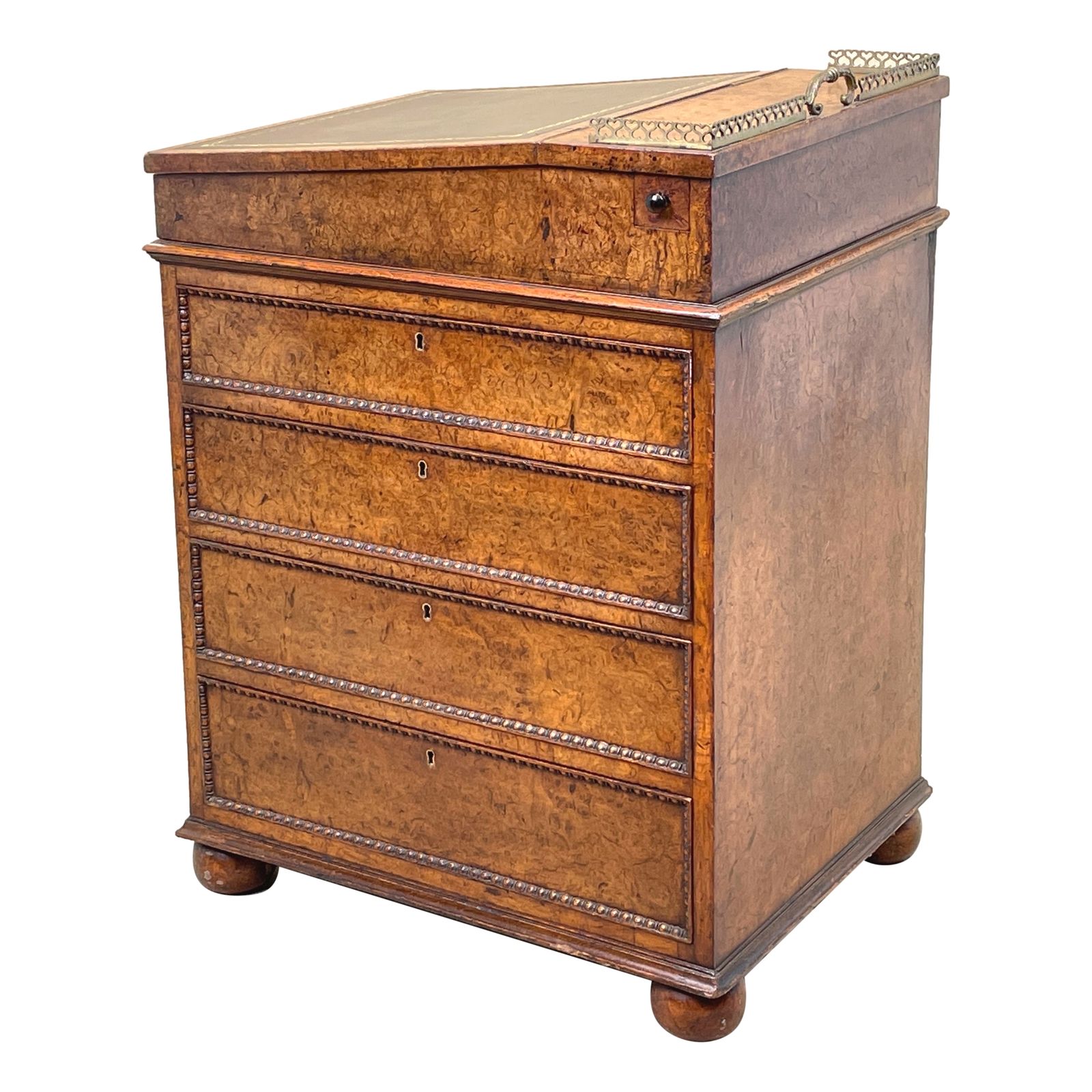 photo for sale Regency Burr Elm Davenport Desk (England, Circa 1810)