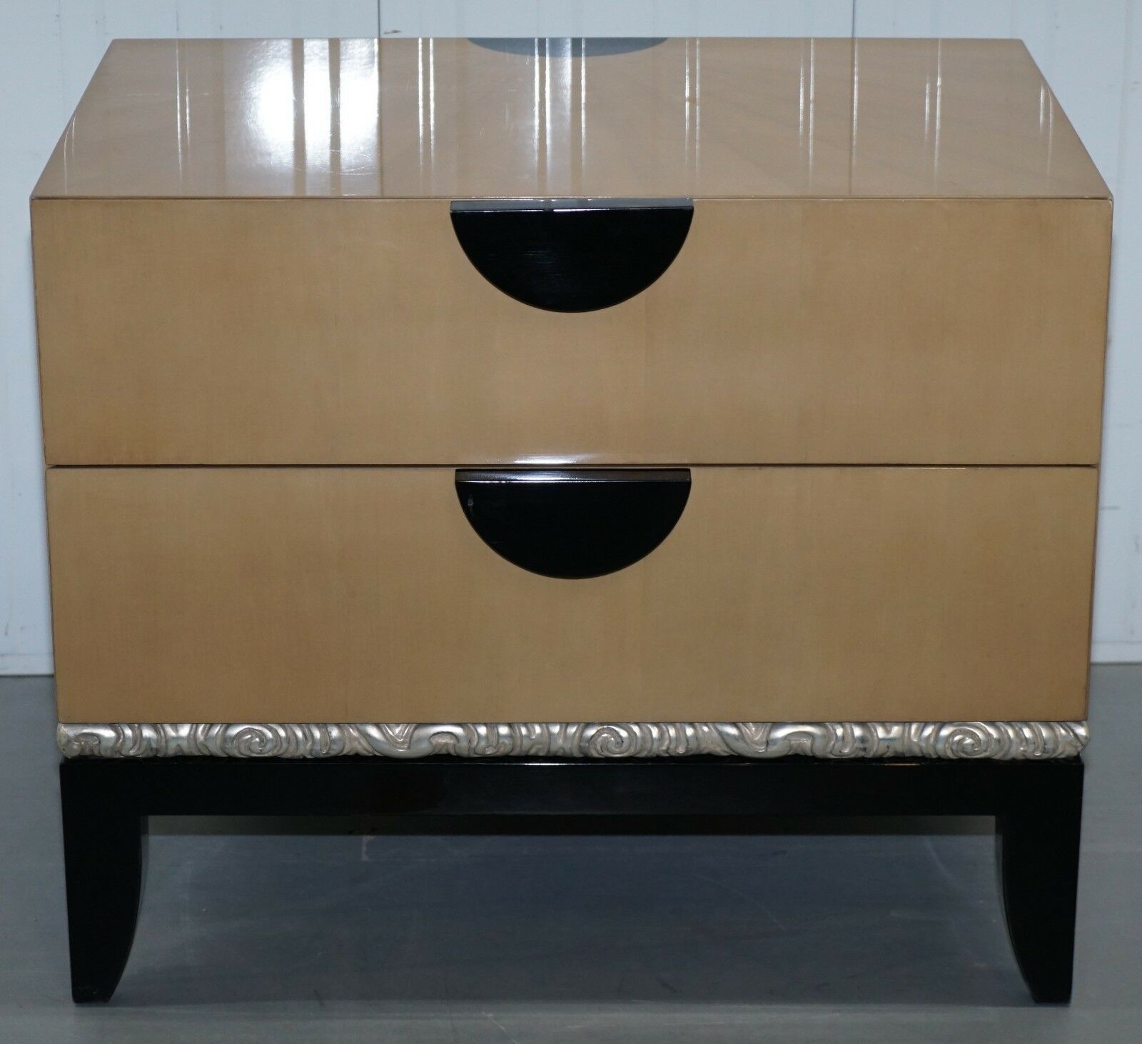Pair Of Rrp J Robert Scott Cloud Chests Of Drawers 14ct Gold Leaf Glaze photo Furniture