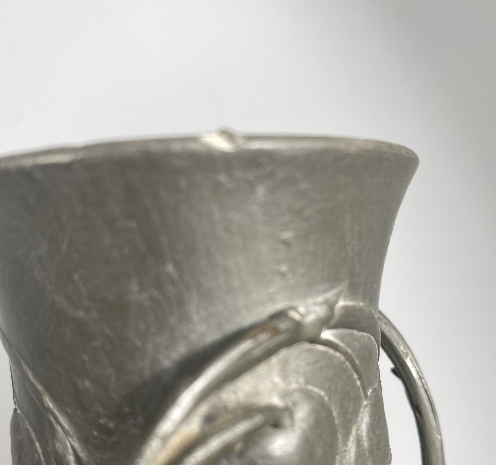 Hugo Leven For Kayserzinn   Art Nouveau Floral Pewter Vase N° 4312, 1900s Germany photo Home Decor