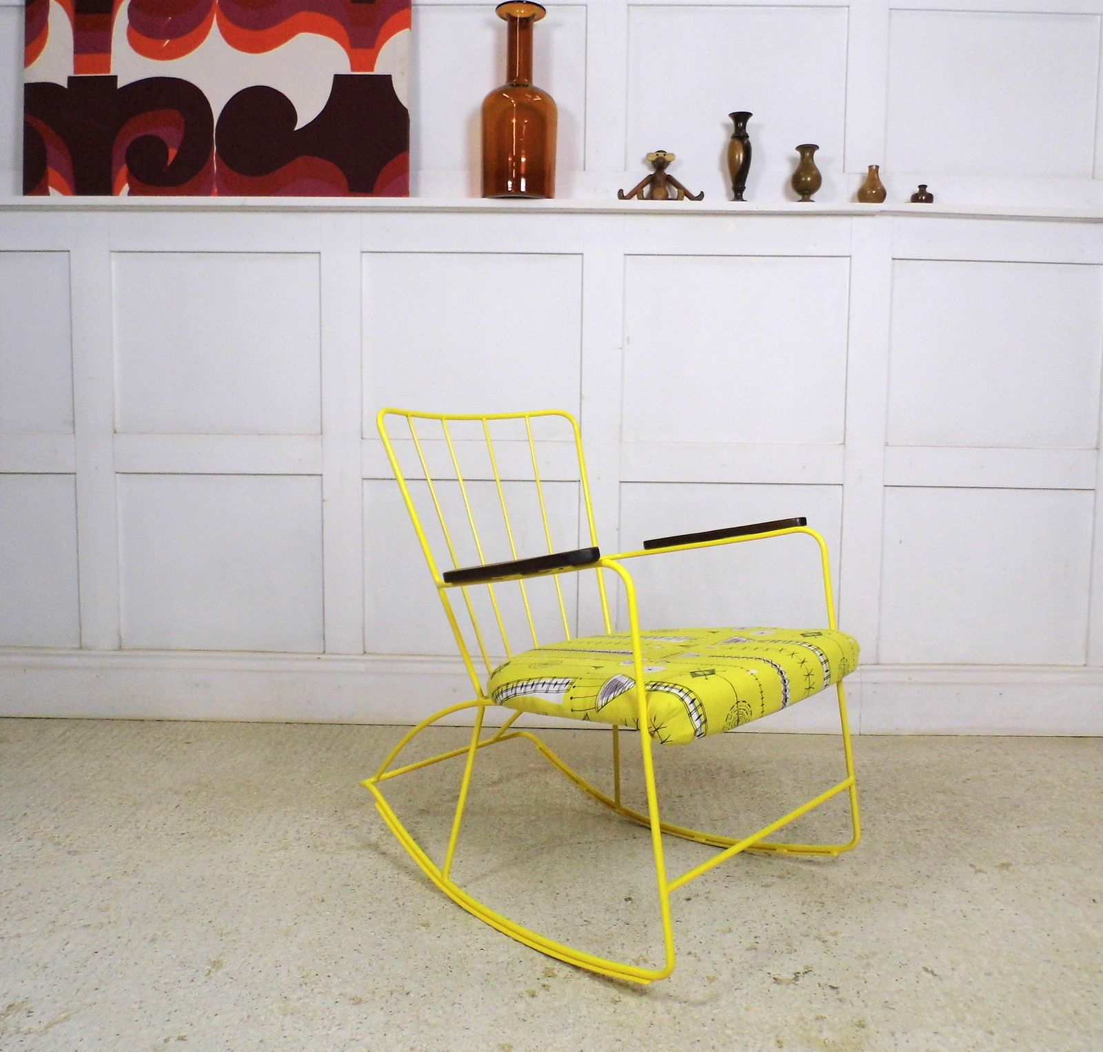 Vintage Retro Ernest Race Antelope Rocking Armchair Restyled Unique 50s Chair photo for sale