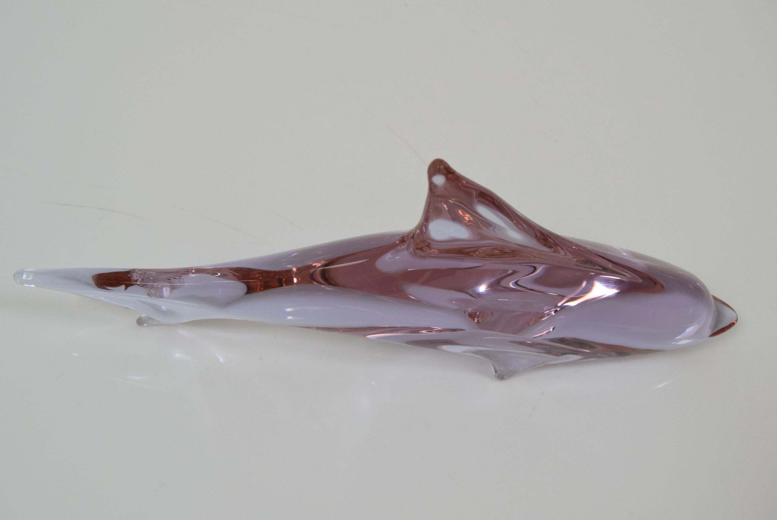 Mid Century Art Glass Dolphin Sculpture By Miloslav Janků For Zelezný Brod,1960 photo 274.0