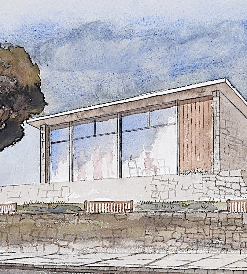 Modernist Fisherman's Hut Architectural Drawing Design Mid Century Modern Uk photo for sale