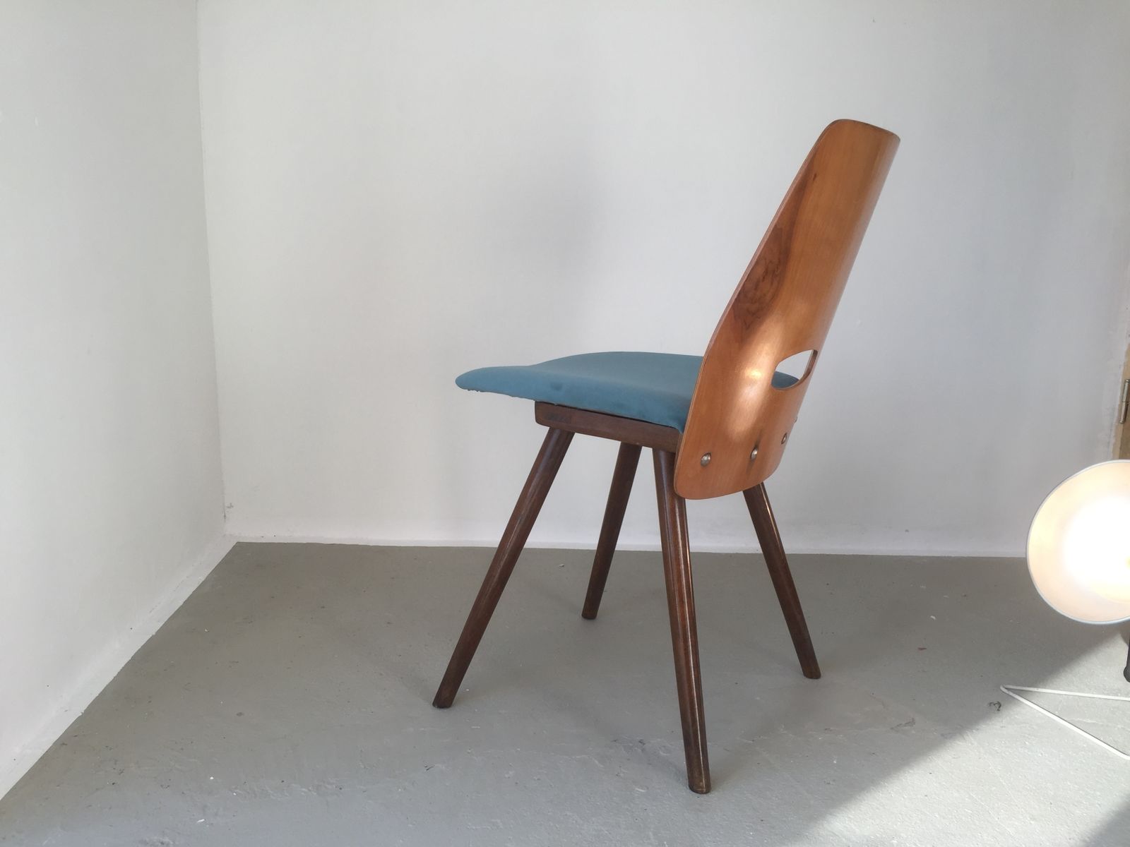 Czechoslovakian Chair Designed By František Jirák For Tatra Nabytok Np 1960s Upholstered In Italian Soft Light Kale Green Velvet Occasional Seating photo vintage