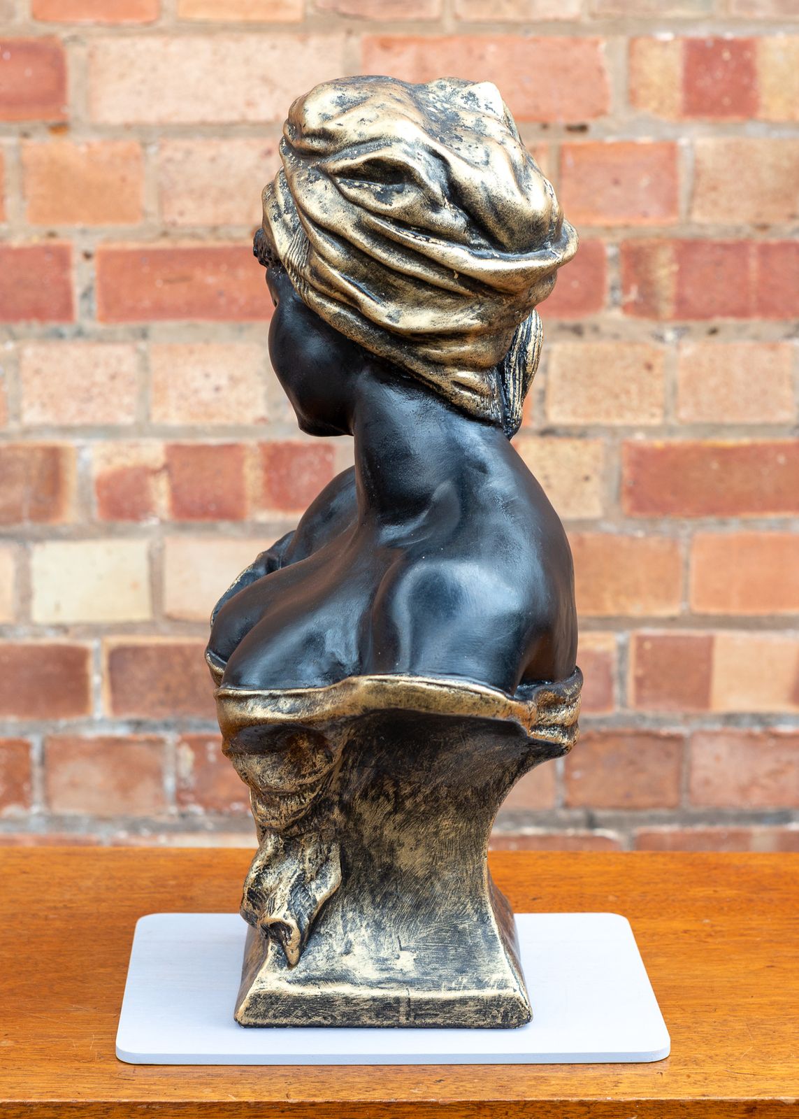 photo furniture Orientalist Friedrich Goldscheider Bust Terracotta 1800s Large Art Deco Nouveau Bust Sculpture Statue Black Gold