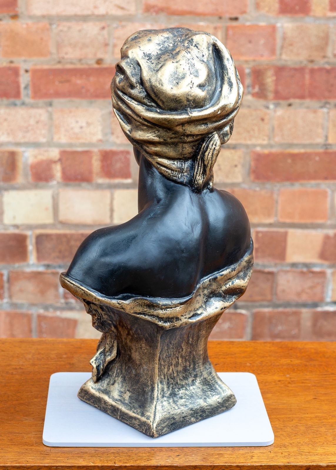 Orientalist Friedrich Goldscheider Bust Terracotta 1800s Large Art Deco Nouveau Bust Sculpture Statue Black Gold photo vintage
