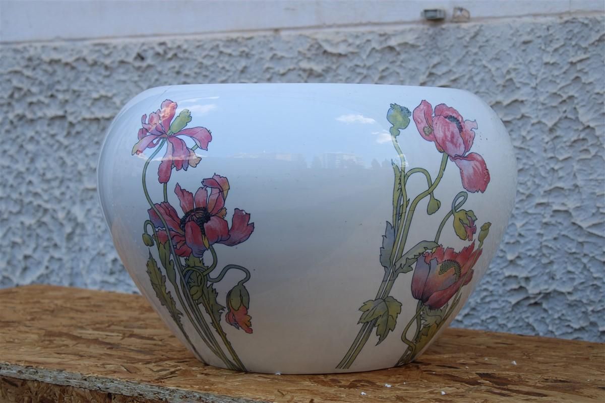 Large Vase Richard Ginori Art Nouveau 1910 Italy Poppies photo furniture