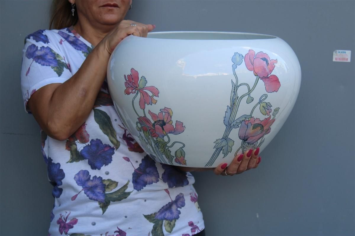 Large Vase Richard Ginori Art Nouveau 1910 Italy Poppies photo for sale
