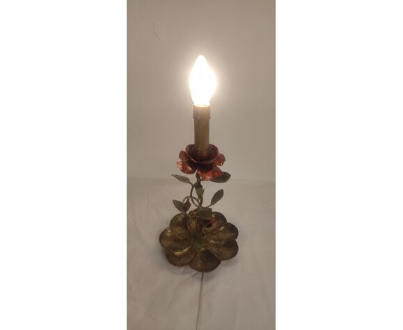 Table Lamp In Wrought Iron And Gold Leaf France 1950s photo furniture