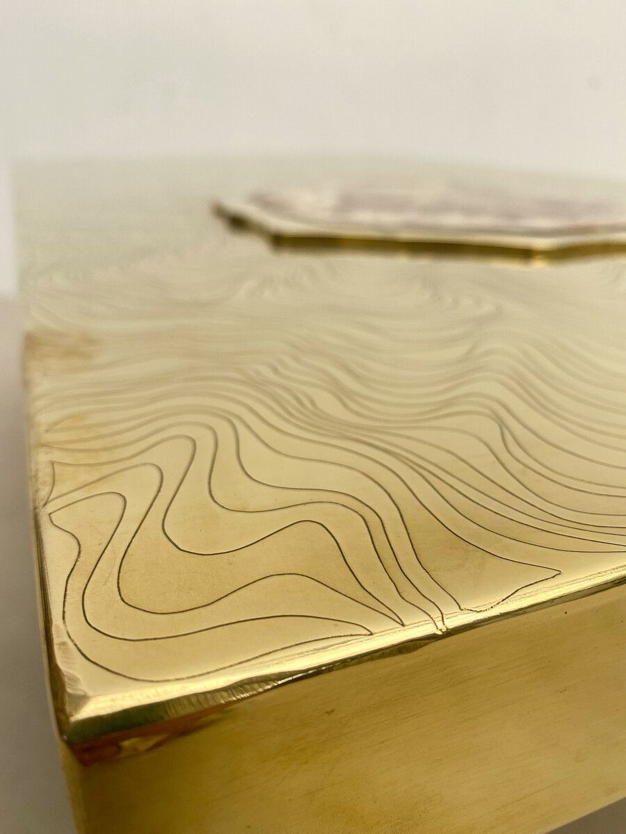 Mid Century Modern "Fossil Wood" Coffee Table In The Style Of Dario photo Furniture