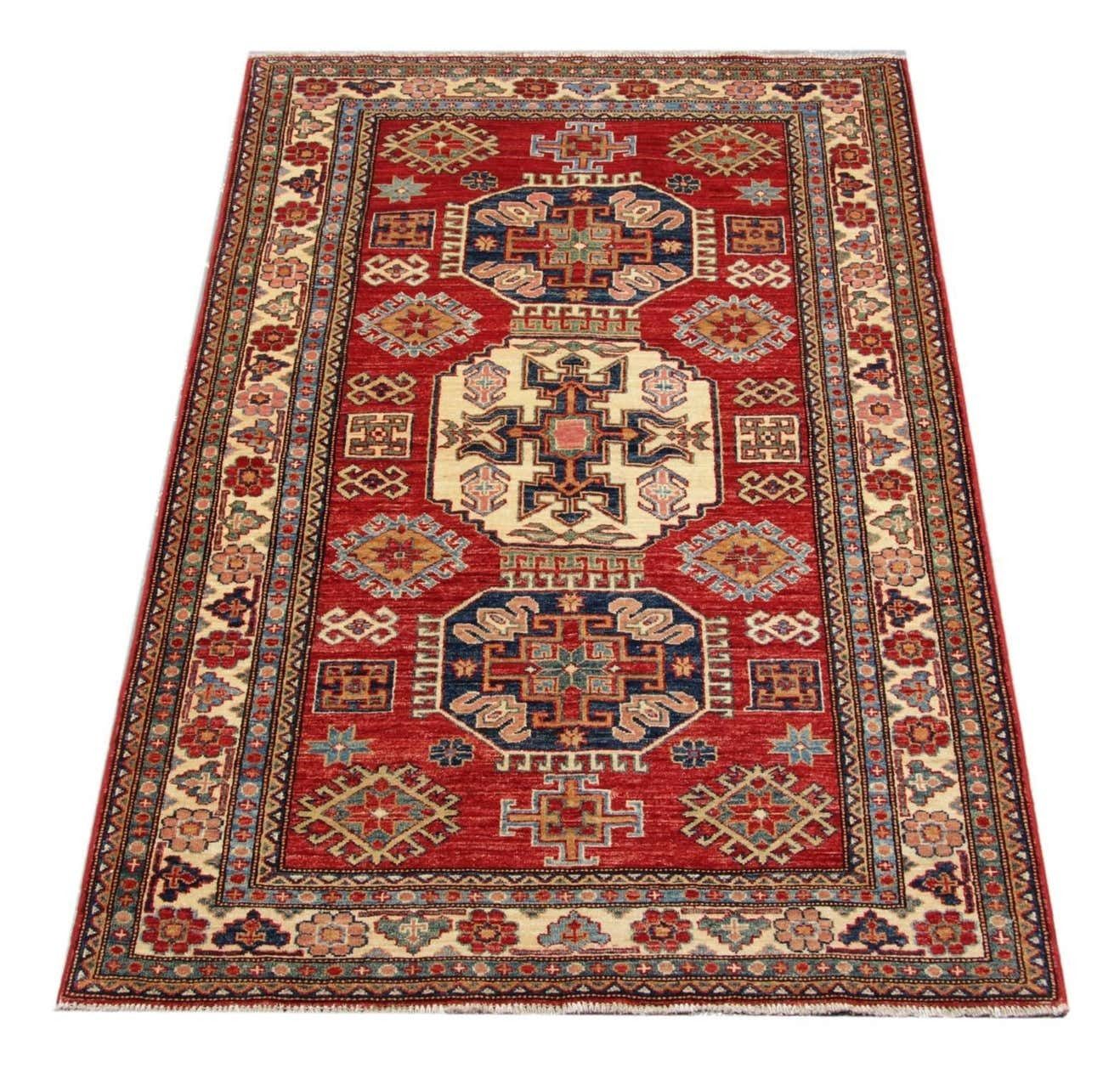 Oriental Rugs, Handmade Carpet Red Kazak Rugs For Sale photo 820.0