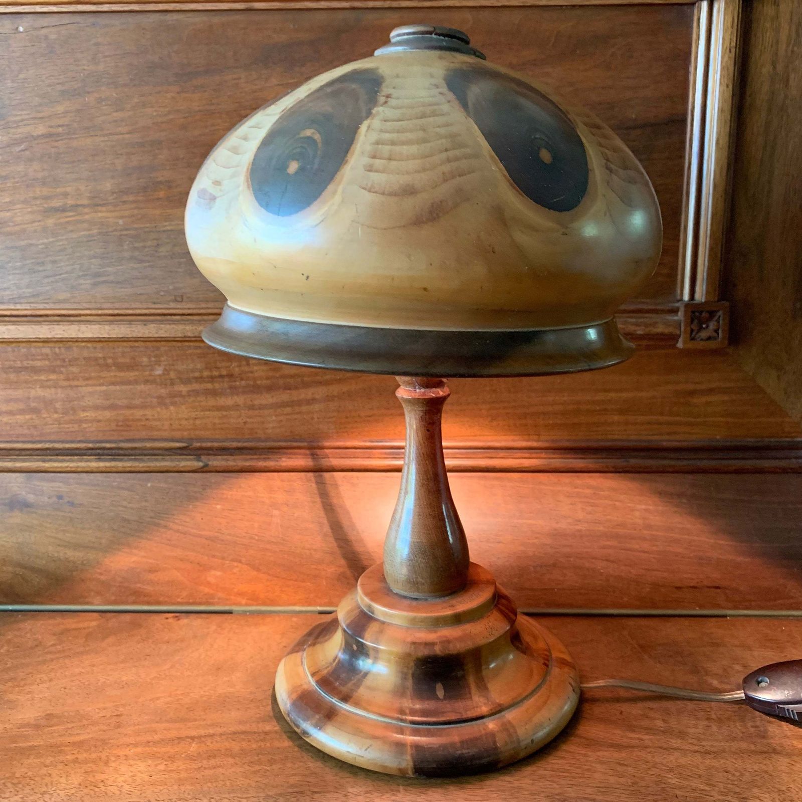 Wooden Mushroom Lamp photo for sale