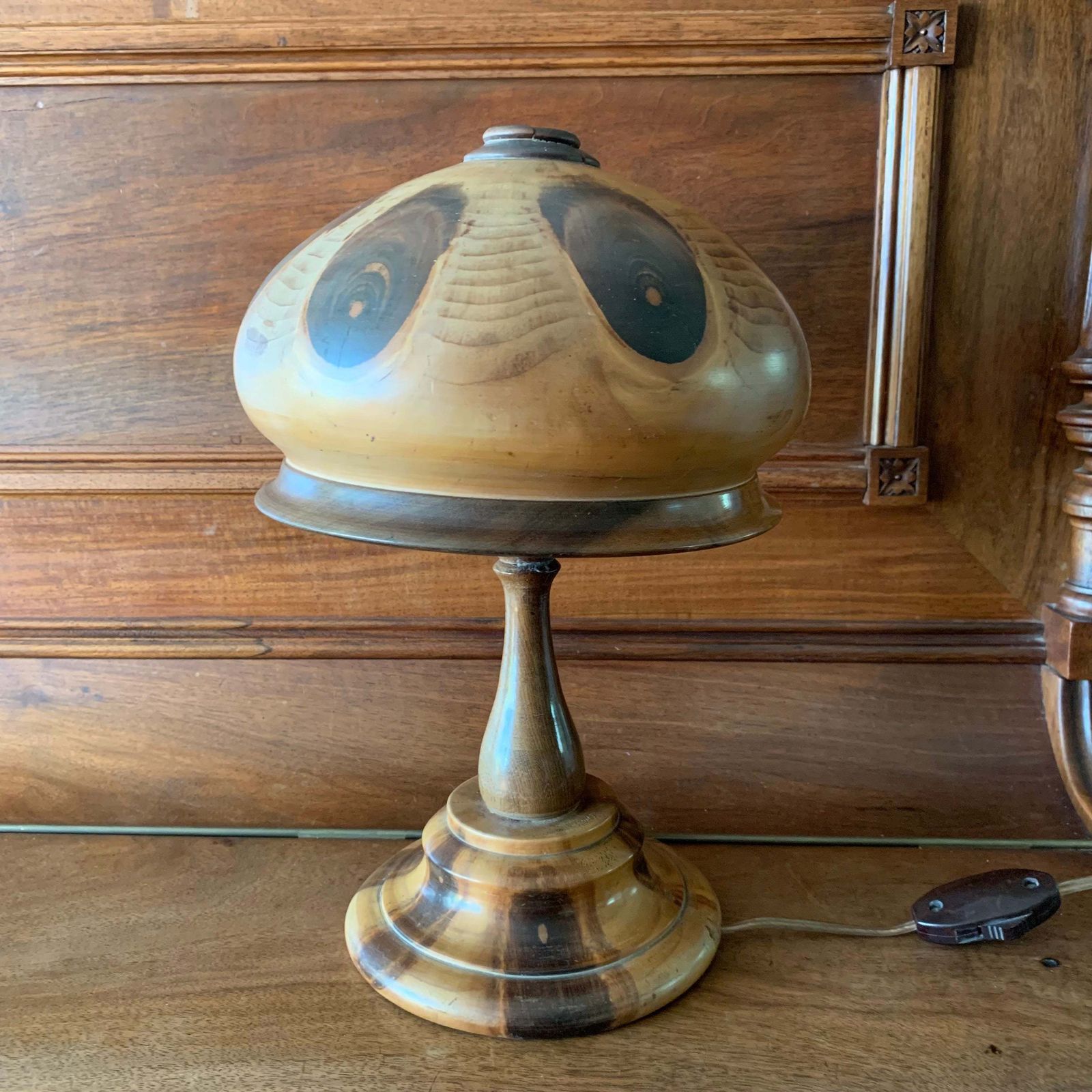 Wooden Mushroom Lamp photo Lighting