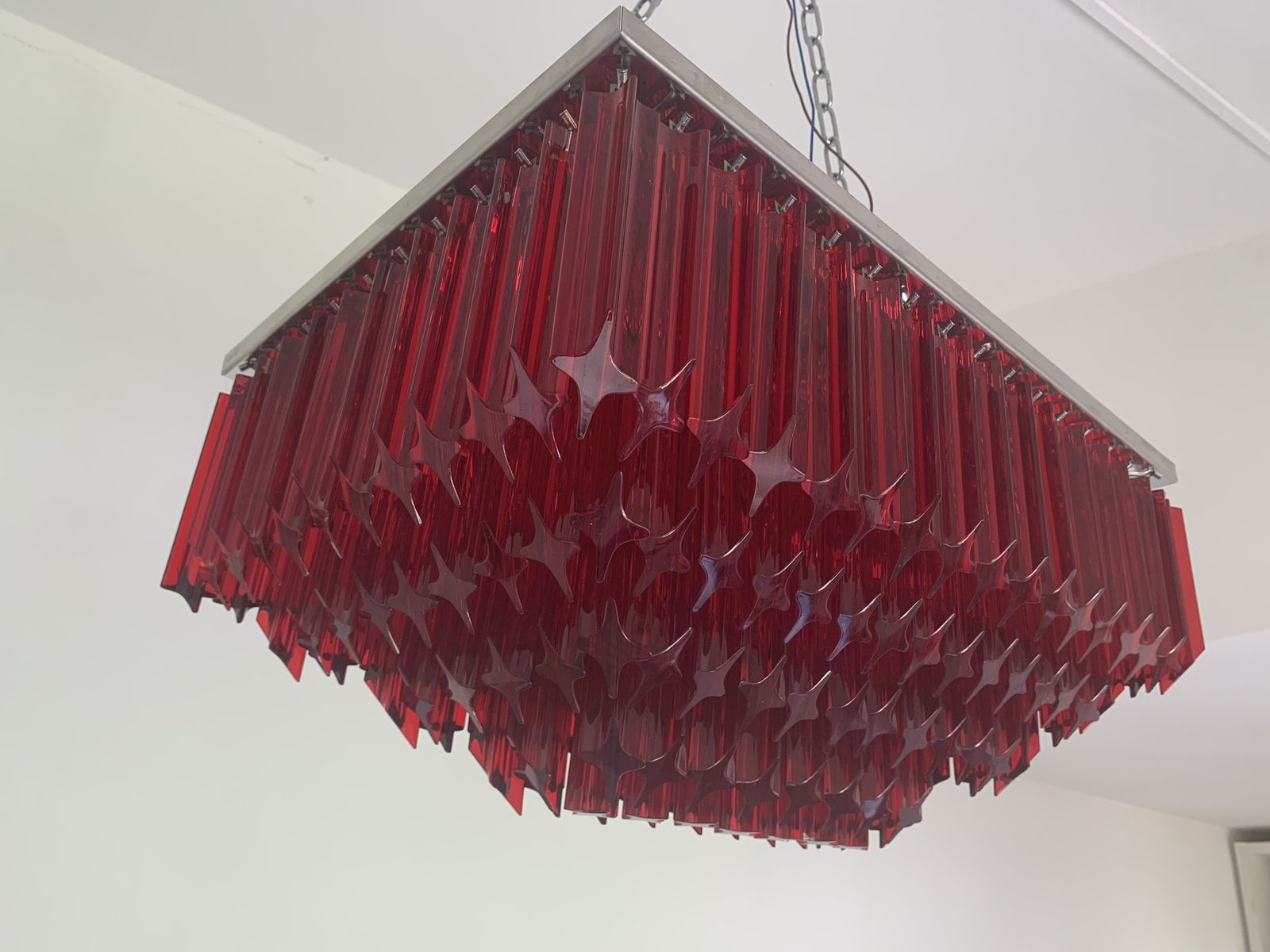 Murano Glass Flush Mount Italian Light Quadriedo Cut 45 Degree photo for sale