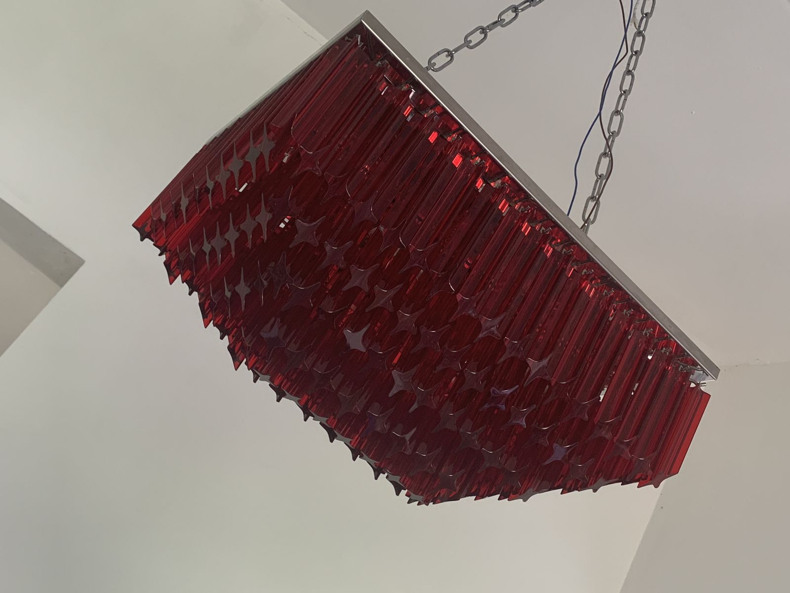 Murano Glass Flush Mount Italian Light Quadriedo Cut 45 Degree photo Lighting