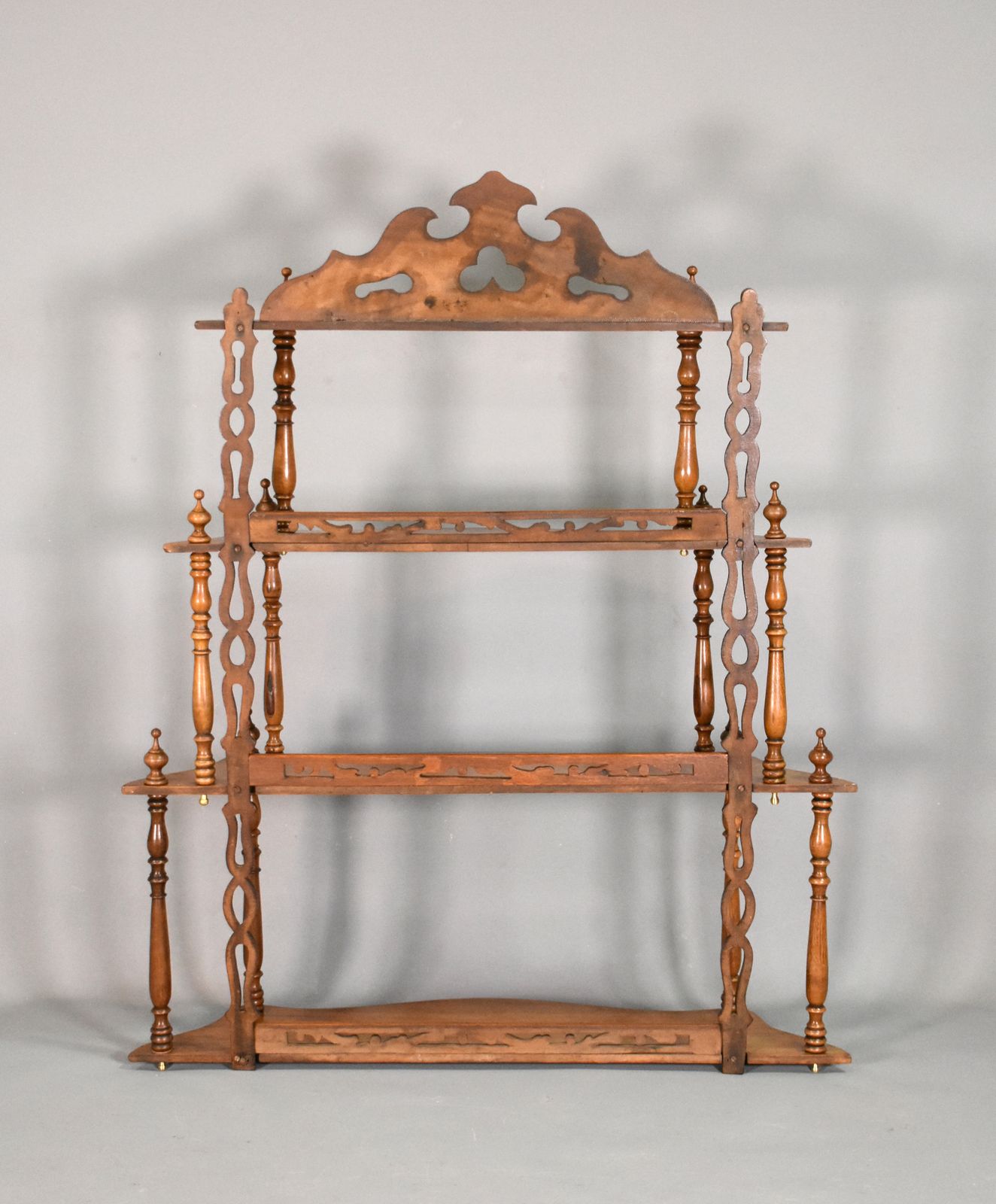 Antique French Walnut Shelving Unit 19th Century photo vintage