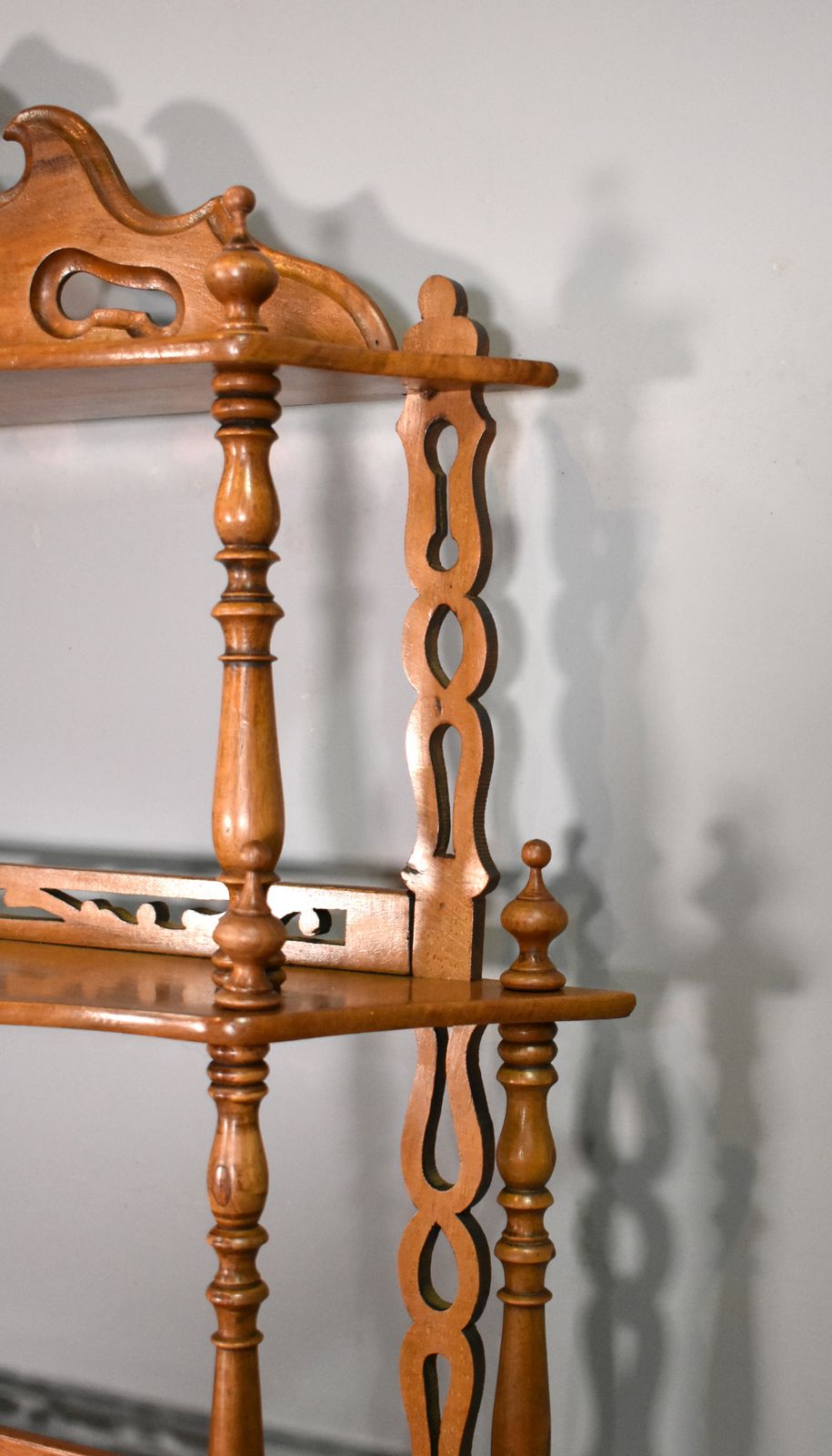 650.0 Antique French Walnut Shelving Unit 19th Century photo