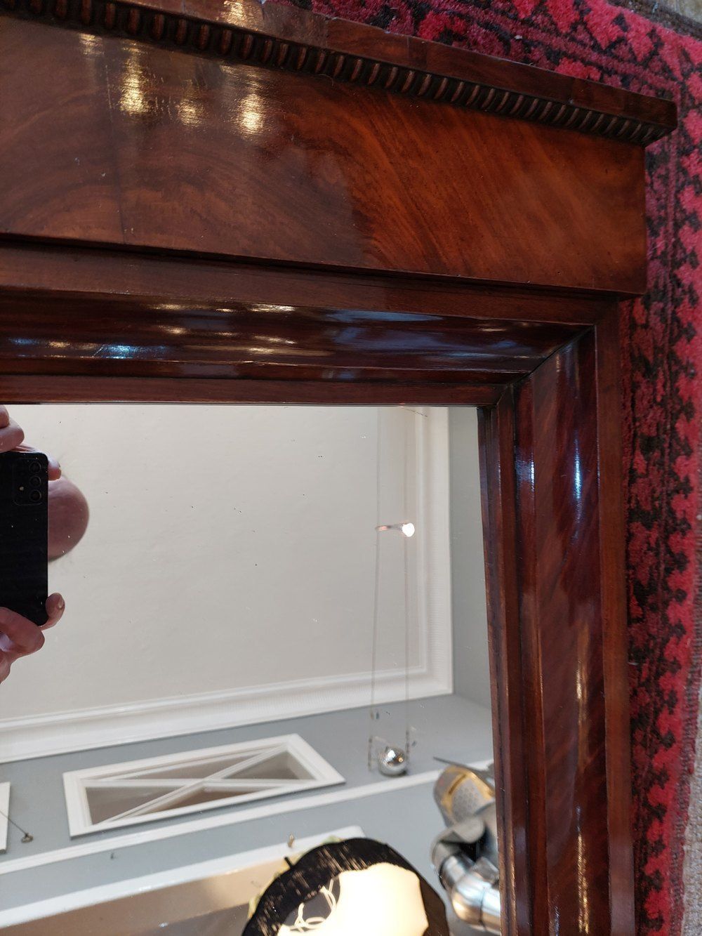 Early19thc Biedermeier Mahogany Framed Pier Mirror photo 950.0
