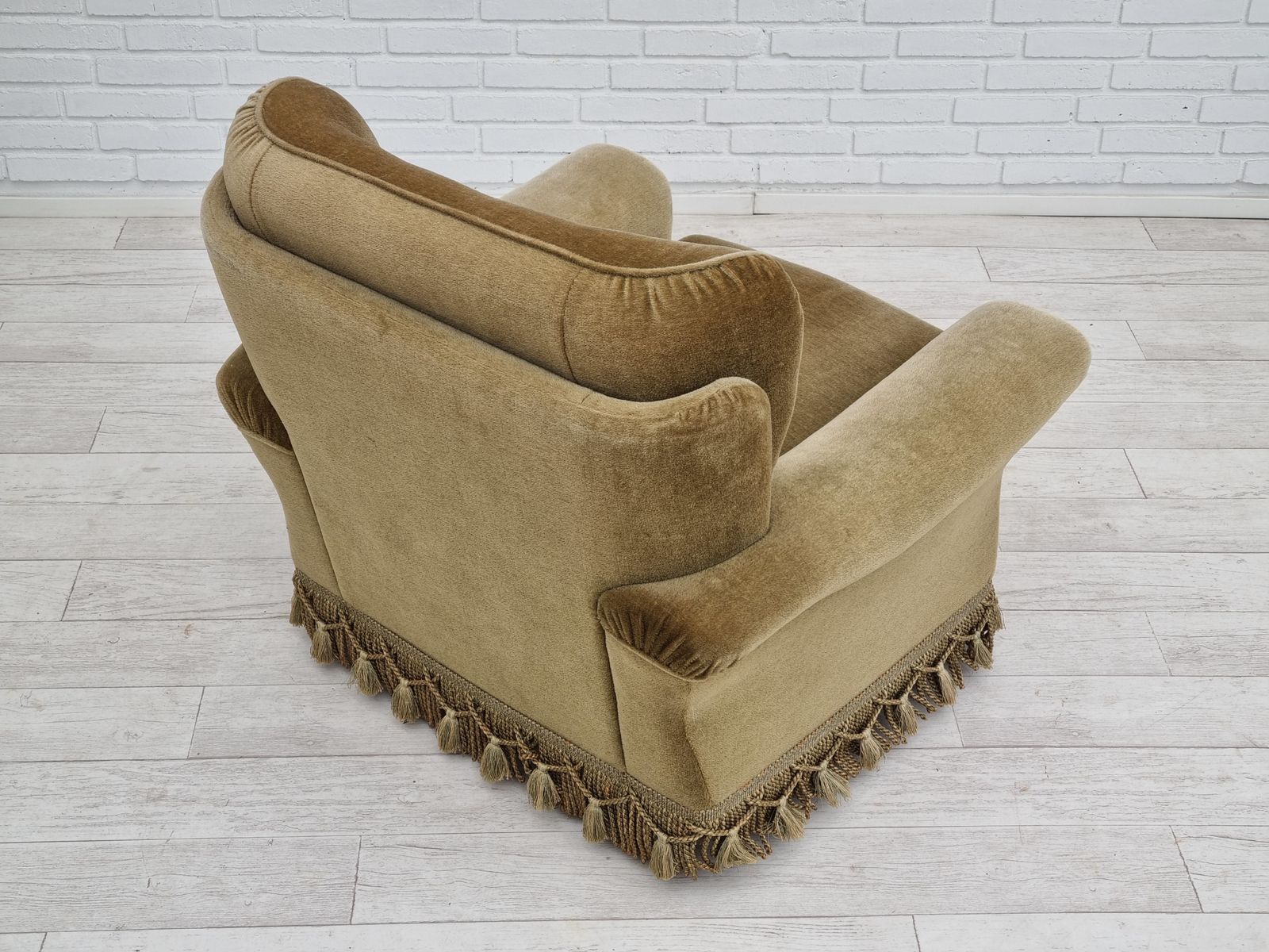 1970s, Danish Vintage Club Chair,  Original Velour Upholstery photo 980.0