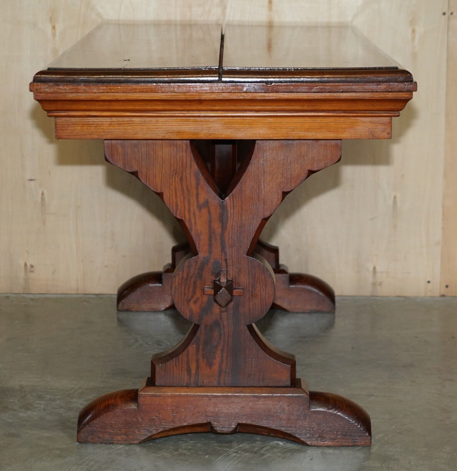 1500.0 Antique Gothic Style English Oak Victorian Library Table Desk Dining Table photo