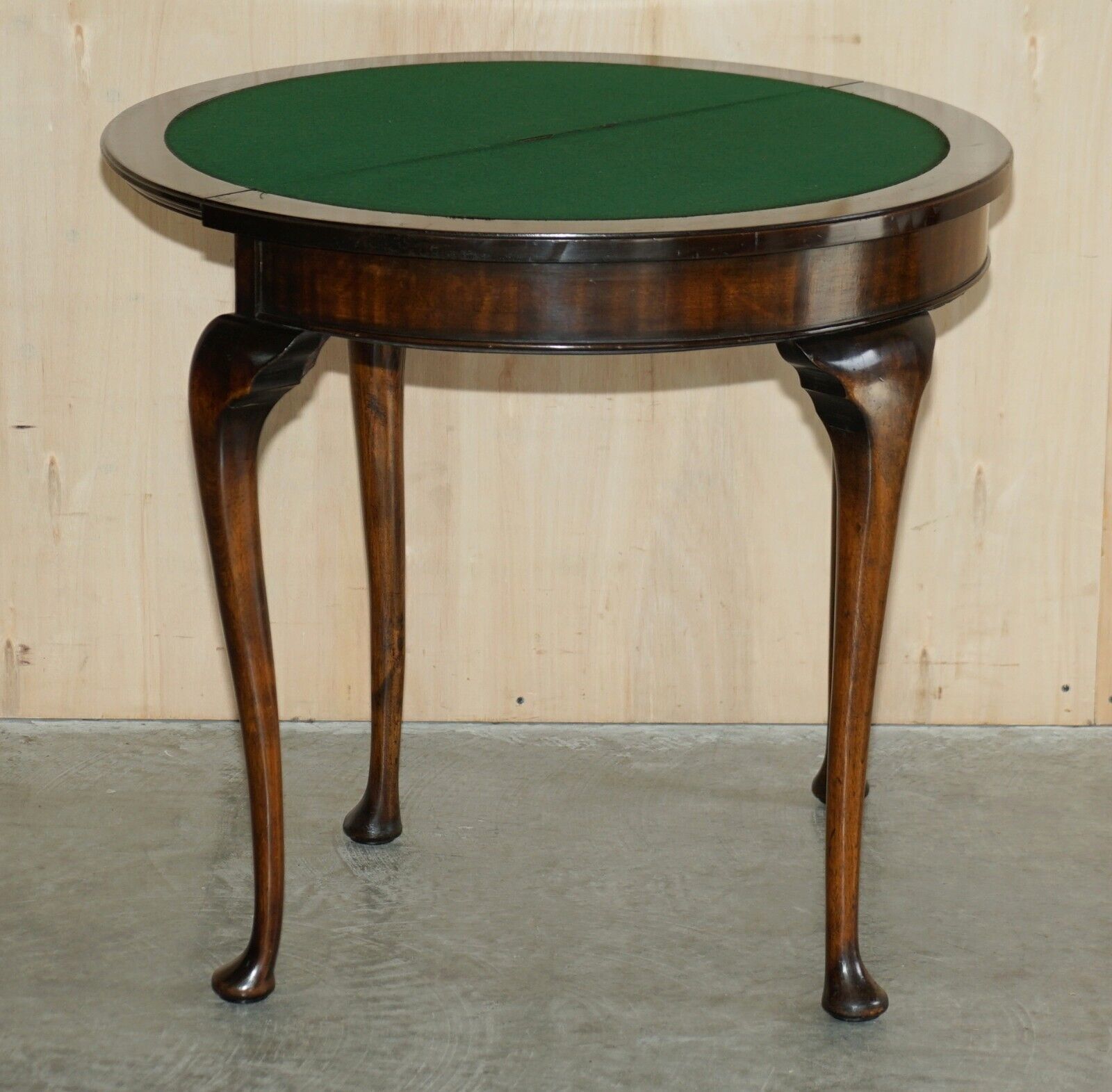 photo furniture Fine Antique Mahogany Circa 1880 Console Games Demi Lune Card Table Unfolds