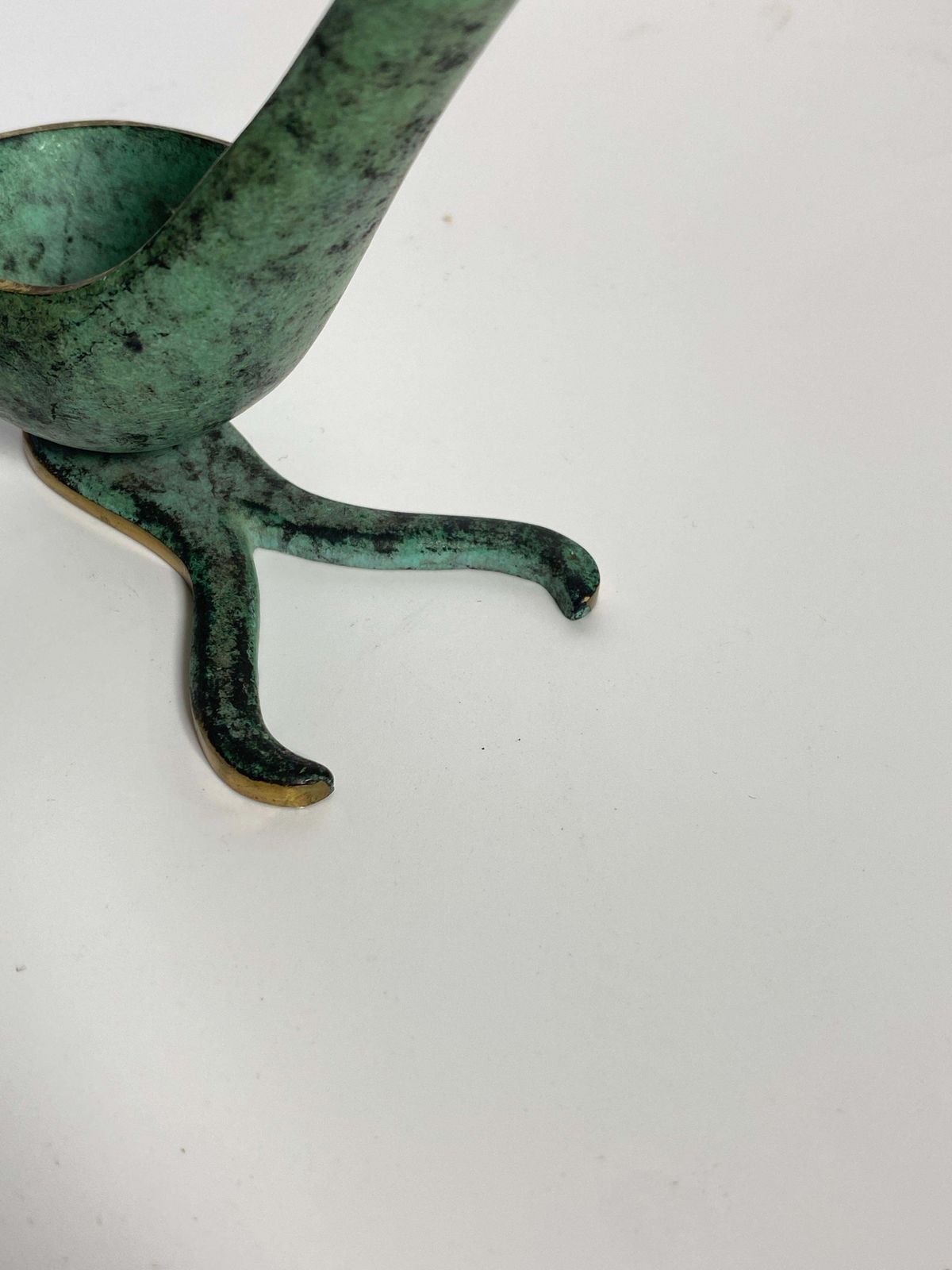 Pipe Holder In Patinated Bronze, Green, Gold Color By Walter Bosse, USA, 1960 photo furniture