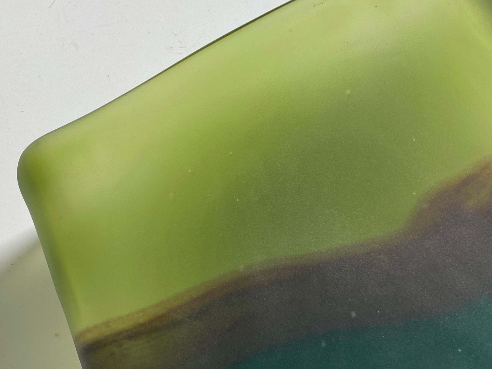 Italian Art Glass Vase Blue And Green Color Italy Circa 1970 photo for sale
