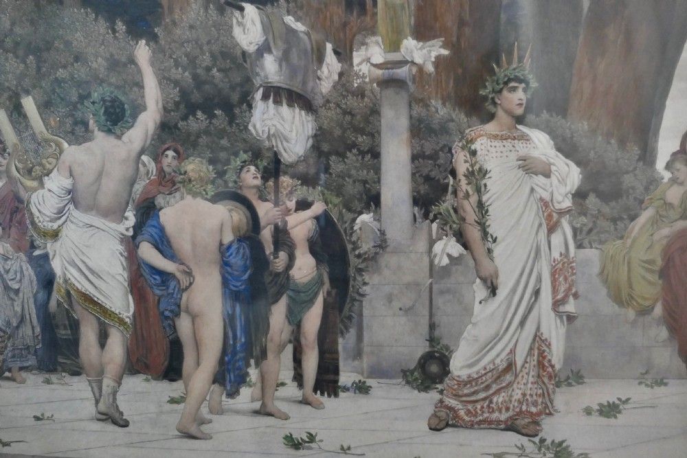 Large Victorian Framed Colour Print Of The Daphnephoria photo 390.0
