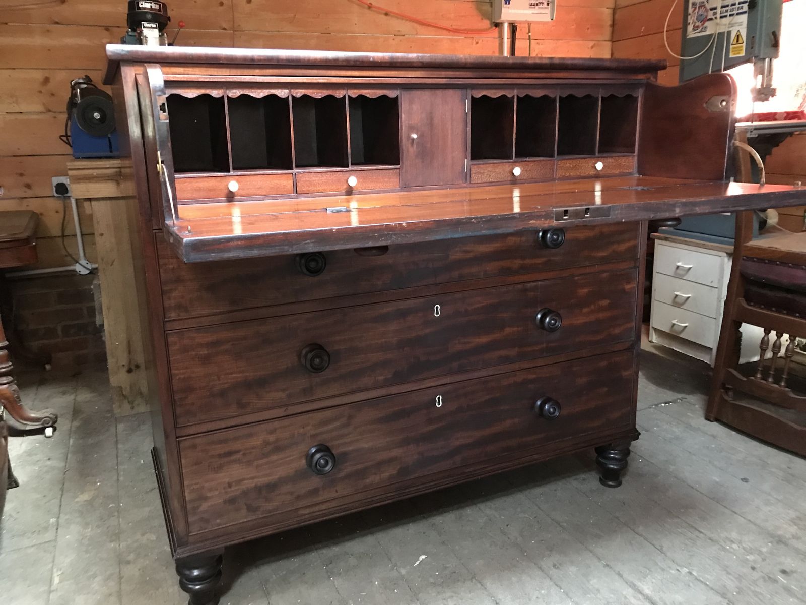photo furniture Large Victorian Mahogany Secretaire.
