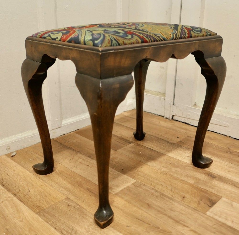 Elegant Victorian Art Nouveau Walnut Occasional Stool photo Furniture