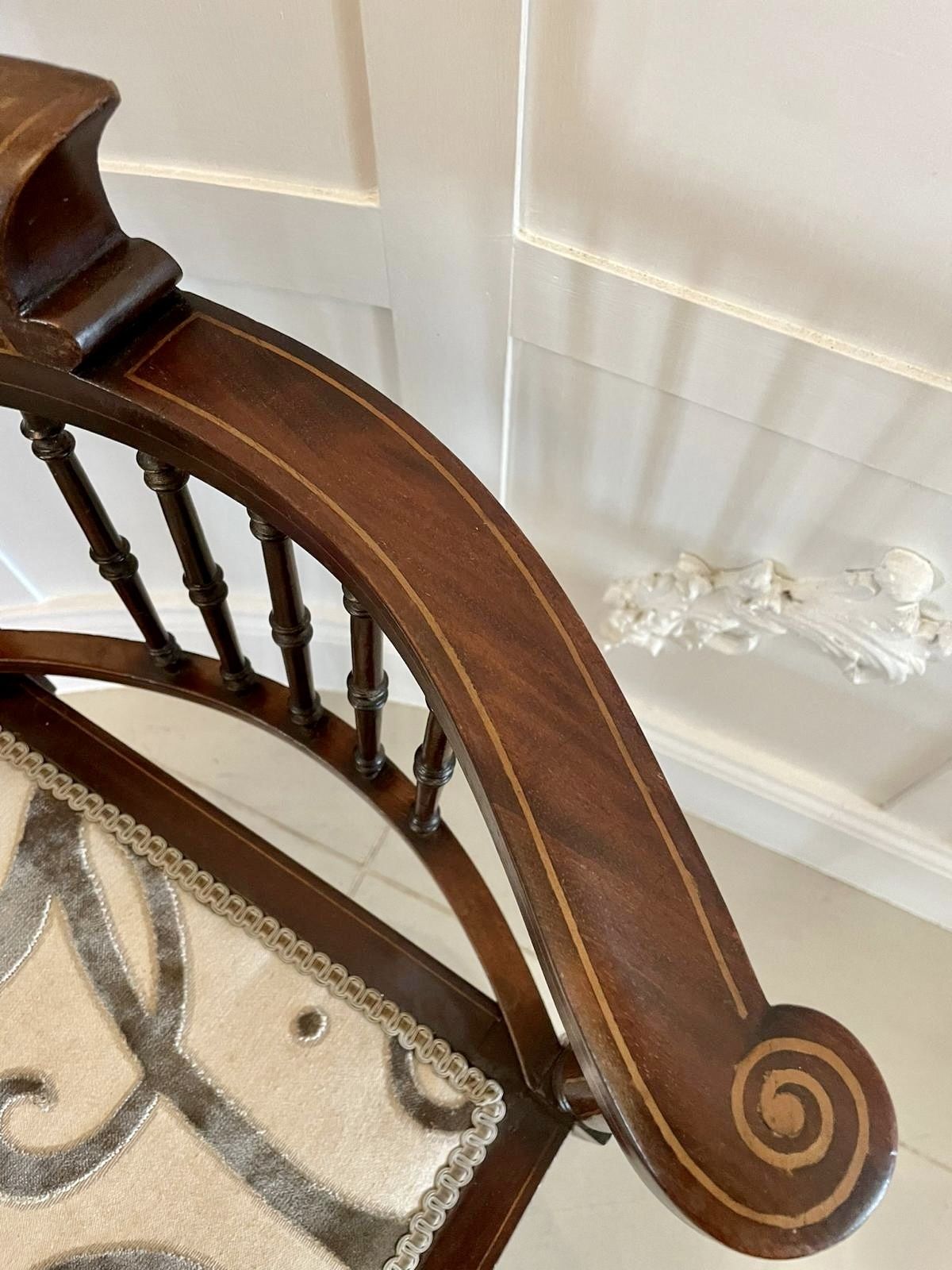photo for sale Antique Quality Mahogany Inlaid Corner Chair