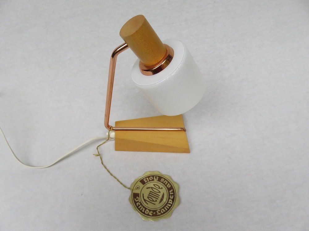 photo for sale Bedside Table Lamps In Copper And Glass From Temde, 1960s, Set Of 2