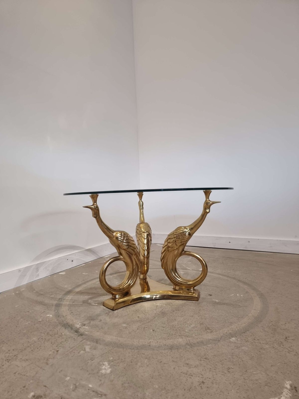 Messing Hollywood Regency Pauw Salontafel, Jaren 1960 photo furniture